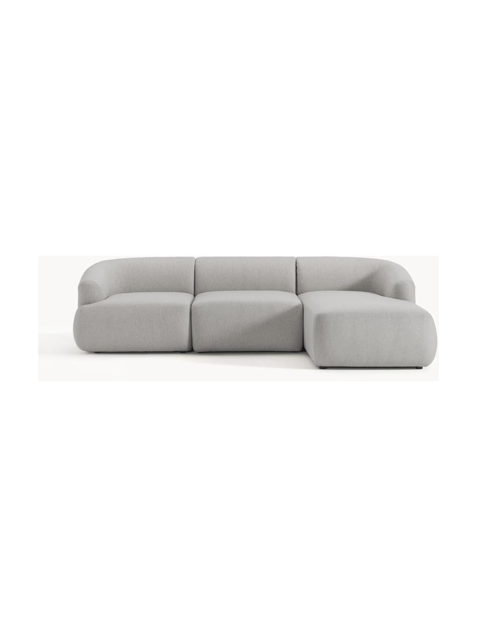 Modulares Ecksofa Sofia (3-Sitzer), Bezug: 100 % Polypropylen Der ho, Gestell: Fichtenholz, Spanplatte, , Webstoff Grau, B 277 x T 185 cm, Eckteil rechts