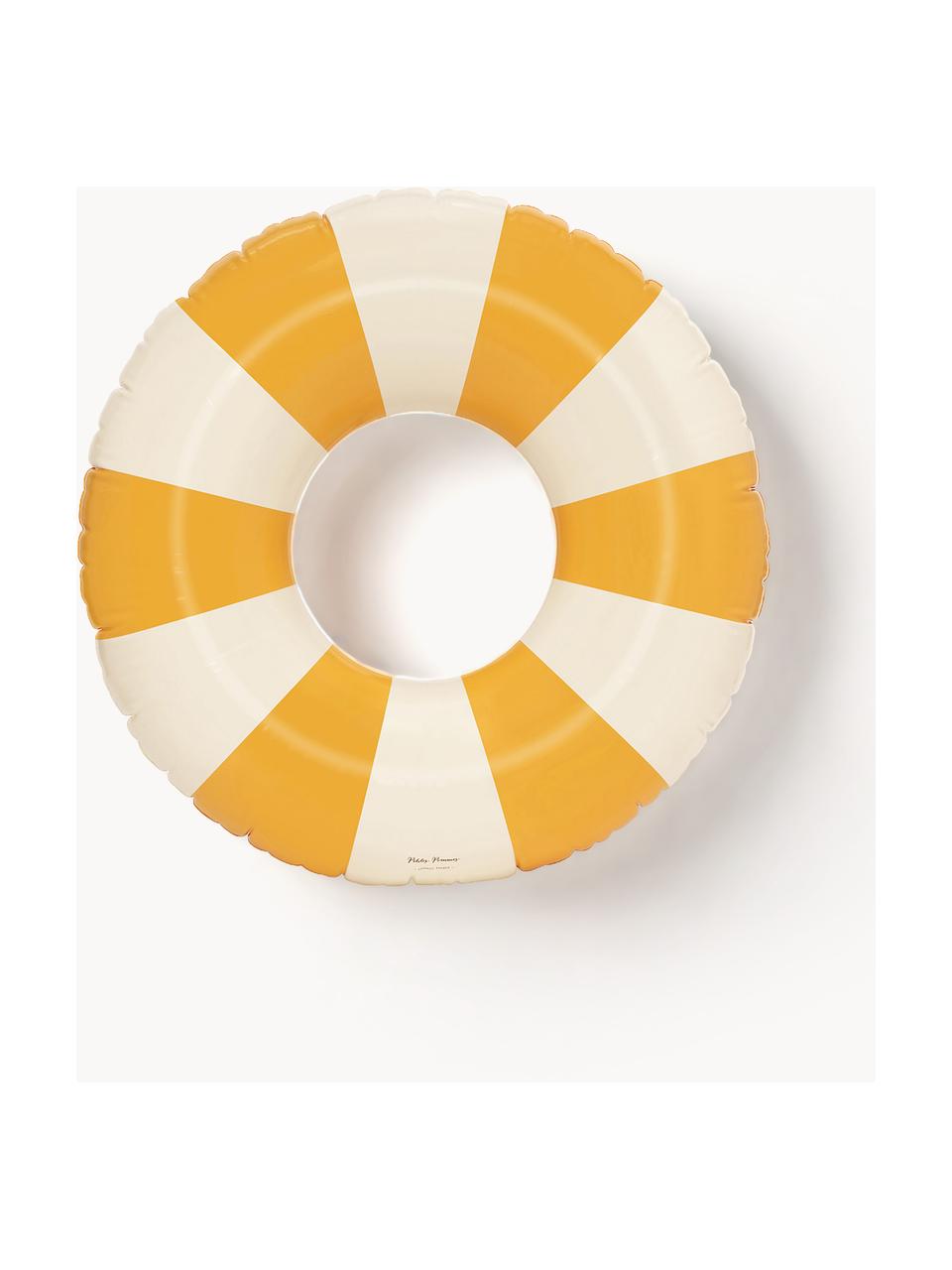 Ciambella fatta a mano Celine, Plastica PVC, Giallo sole, bianco latte, Ø 120 cm