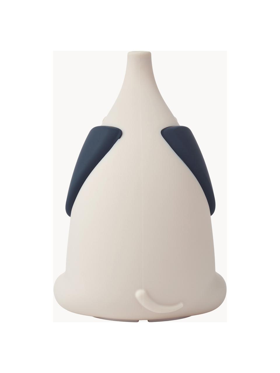 Lampada da tavolo piccola mobile a LED Winston, Silicone, Bianco latte, blu scuro, Larg. 13 x Alt. 19 cm