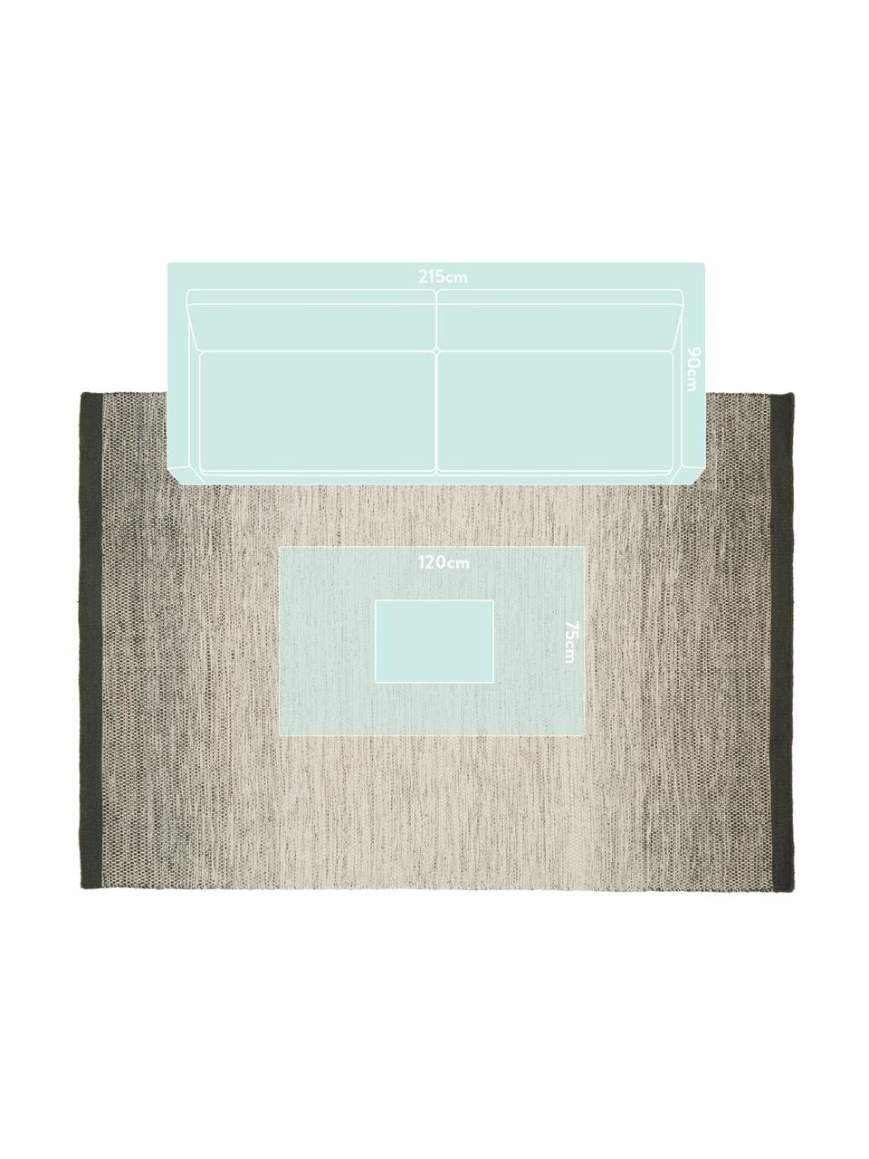 Ręcznie tkany dywan z wełny z gradientem Lule, 70% wełna, 30% bawełna, Ciemnozielony, beżowy, S 200 x D 300 cm (Rozmiar L)