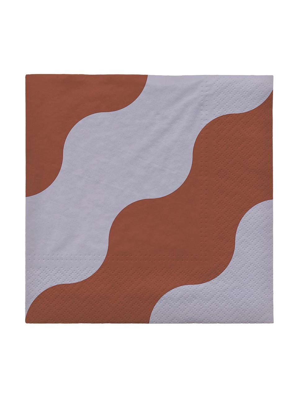 Servilletas de papel Tide, 20 uds., Papel, Rojo teja, gris, An 33 x L 33 cm