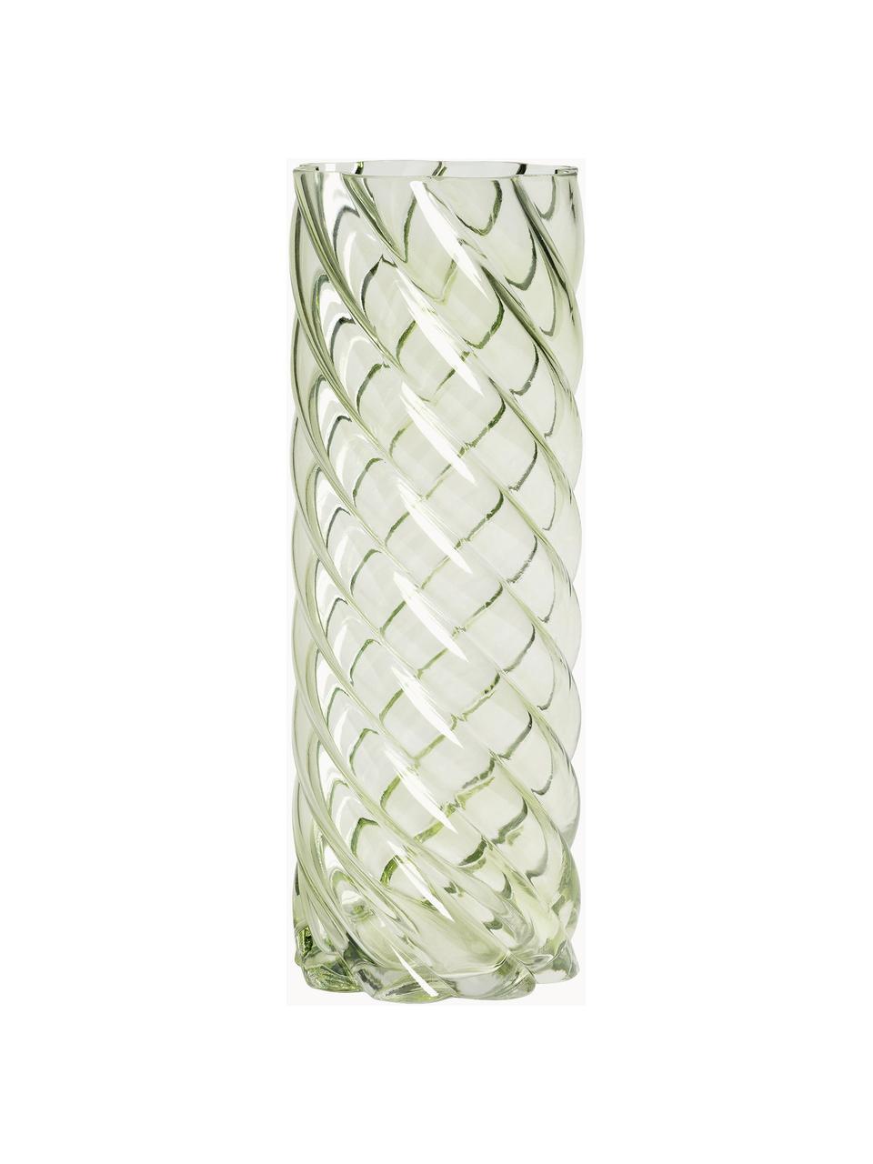 Vase en verre Marshmallow, Verre, Vert clair, Ø 12 x haut. 33 cm