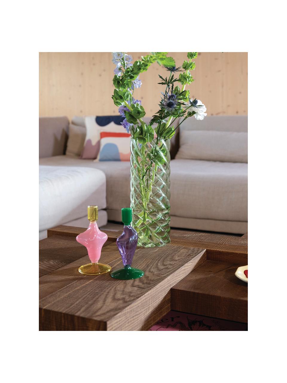Sklenená váza Marshmallow, Sklo, Svetlozelená, Ø 12 x V 33 cm
