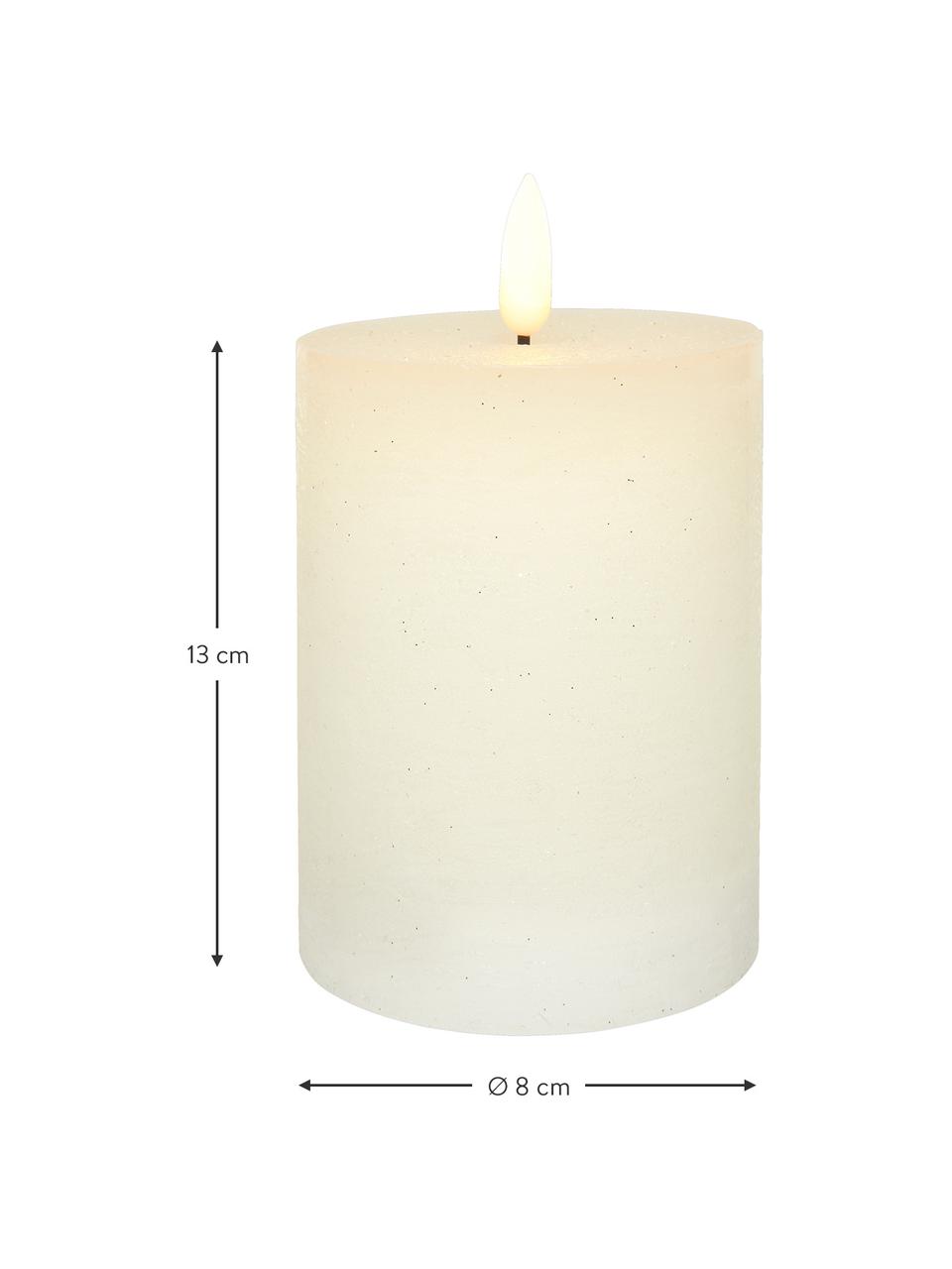 Świeca LED z wosku zasilana na baterie Bala, 2 szt., Wosk, Biały, Ø 8 x W 13 cm