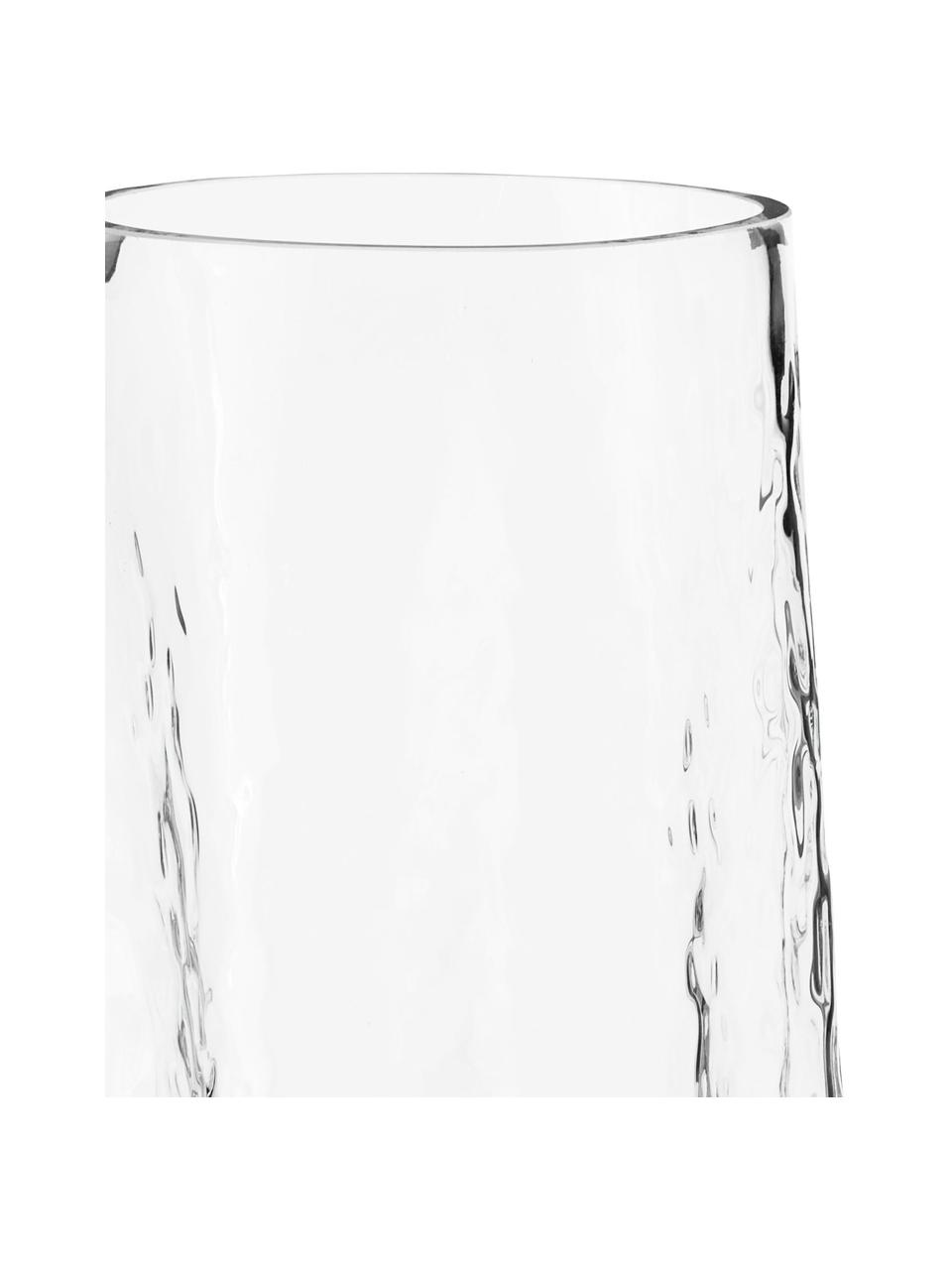 Vaso in vetro soffiato con superficie scanalata Gry, Vetro soffiato, Trasparente, Ø 15 x Alt. 30 cm