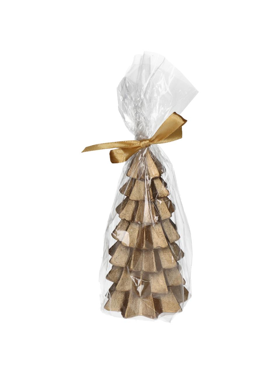 Velas decorativa Tree, 2 uds., Cera, Dorado, Ø 7 x Al 13 cm