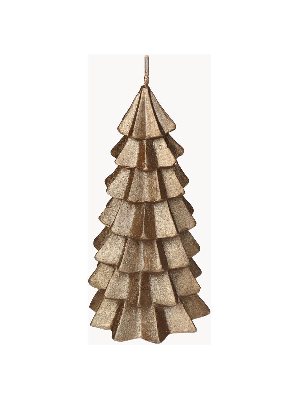 Bougie décorative Tree, 2 pièces, Cire, Doré, Ø 7 x haut. 13 cm