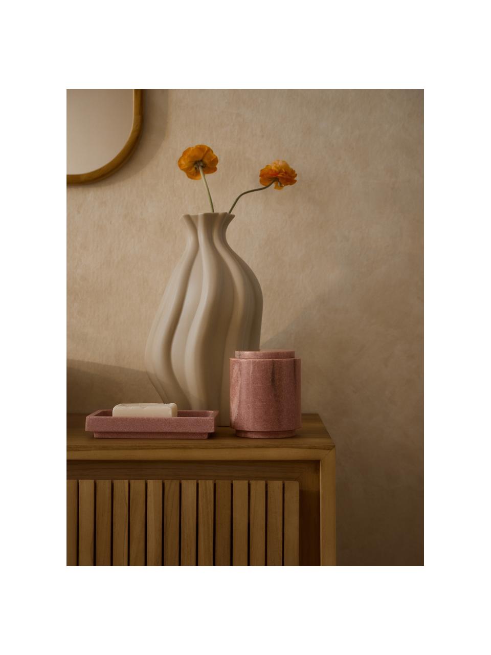 Barattolo in marmo Simba, Marmo, Terracotta, marmorizzato, Ø 10 x Alt. 12 cm