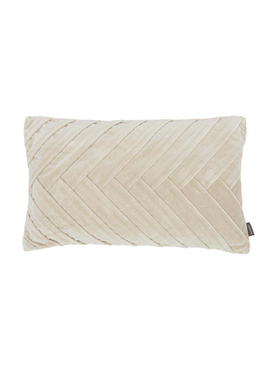 Coussin rectangulaire Folded, Beige, larg. 30 x long. 50 cm