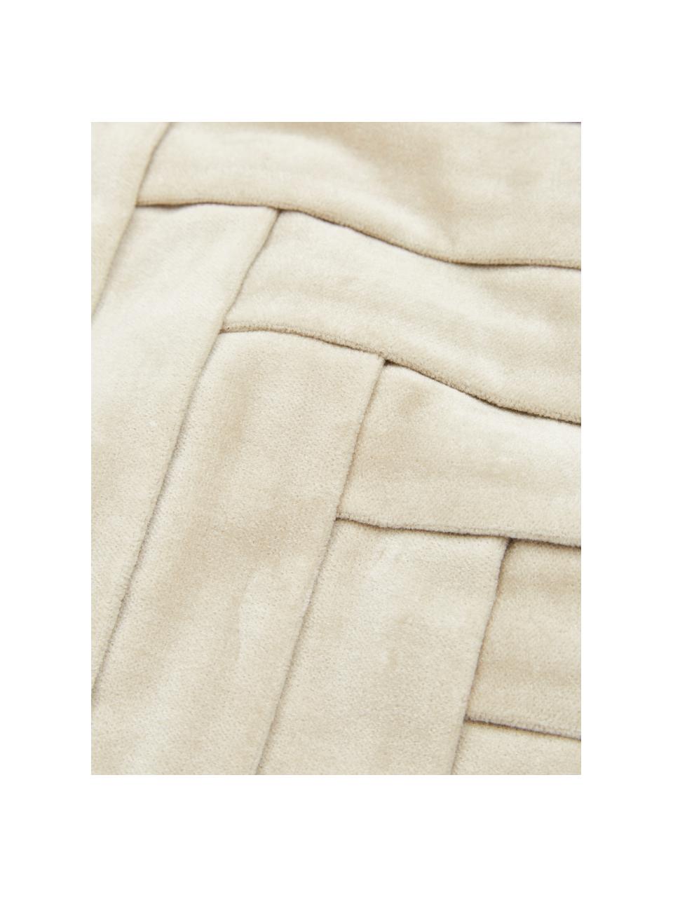 Kissen Folded mit Struktur-Oberfläche, mit Inlett, Bezug: 100% Baumwolle, Beige, B 30 x L 50 cm