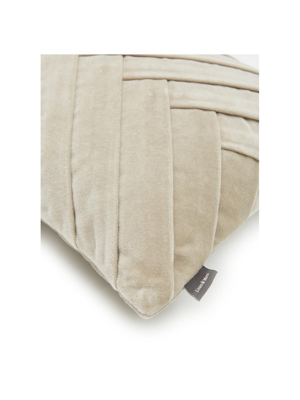 Cuscino con imbottitura Folded, Rivestimento: 100% cotone, Beige, Larg. 30 x Lung. 50 cm