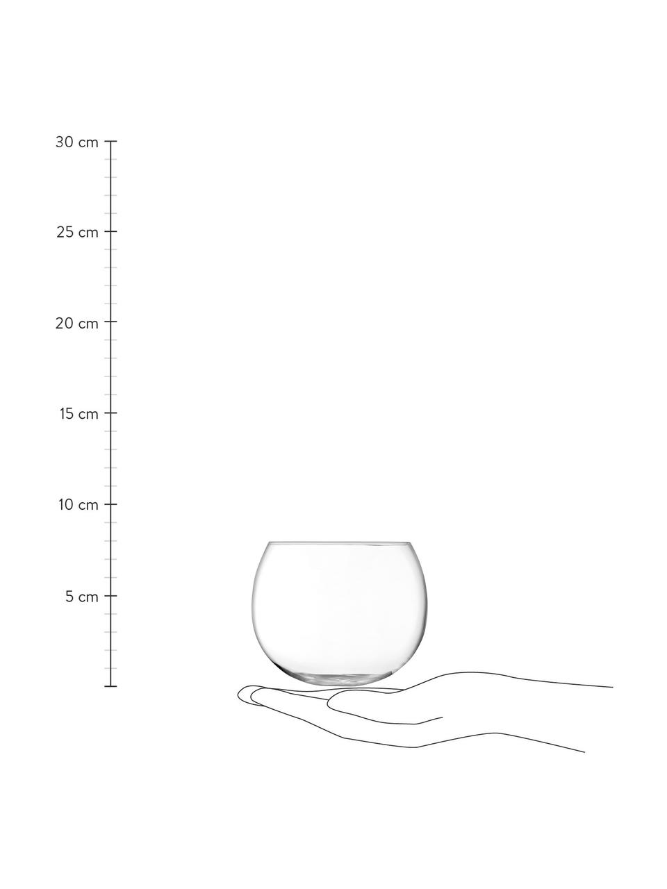 Mondgeblazen waterglazen Rocker, 4 stuks, Glas, Transparant, Ø 10 x H 8 cm, 350 ml