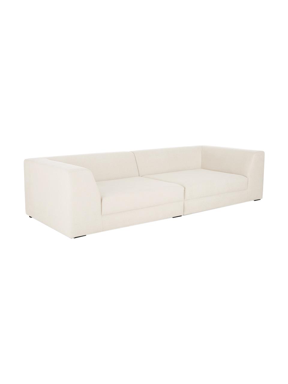 Modulares Sofa Grant (3-Sitzer) in Beige, Bezug: Baumwolle 20.000 Scheuert, Gestell: Fichtenholz, Füße: Massives Buchenholz, lack, Webstoff Beige, B 266 x T 106 cm