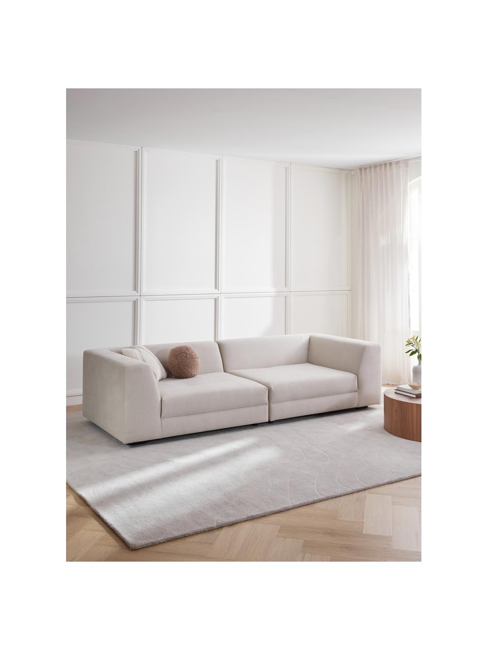 Sofa modułowa Grant (3-osobowa), Tapicerka: bawełna 20 000 cykli w te, Nogi: lite drewno bukowe, lakie, Beżowy, S 266 x G 106 cm