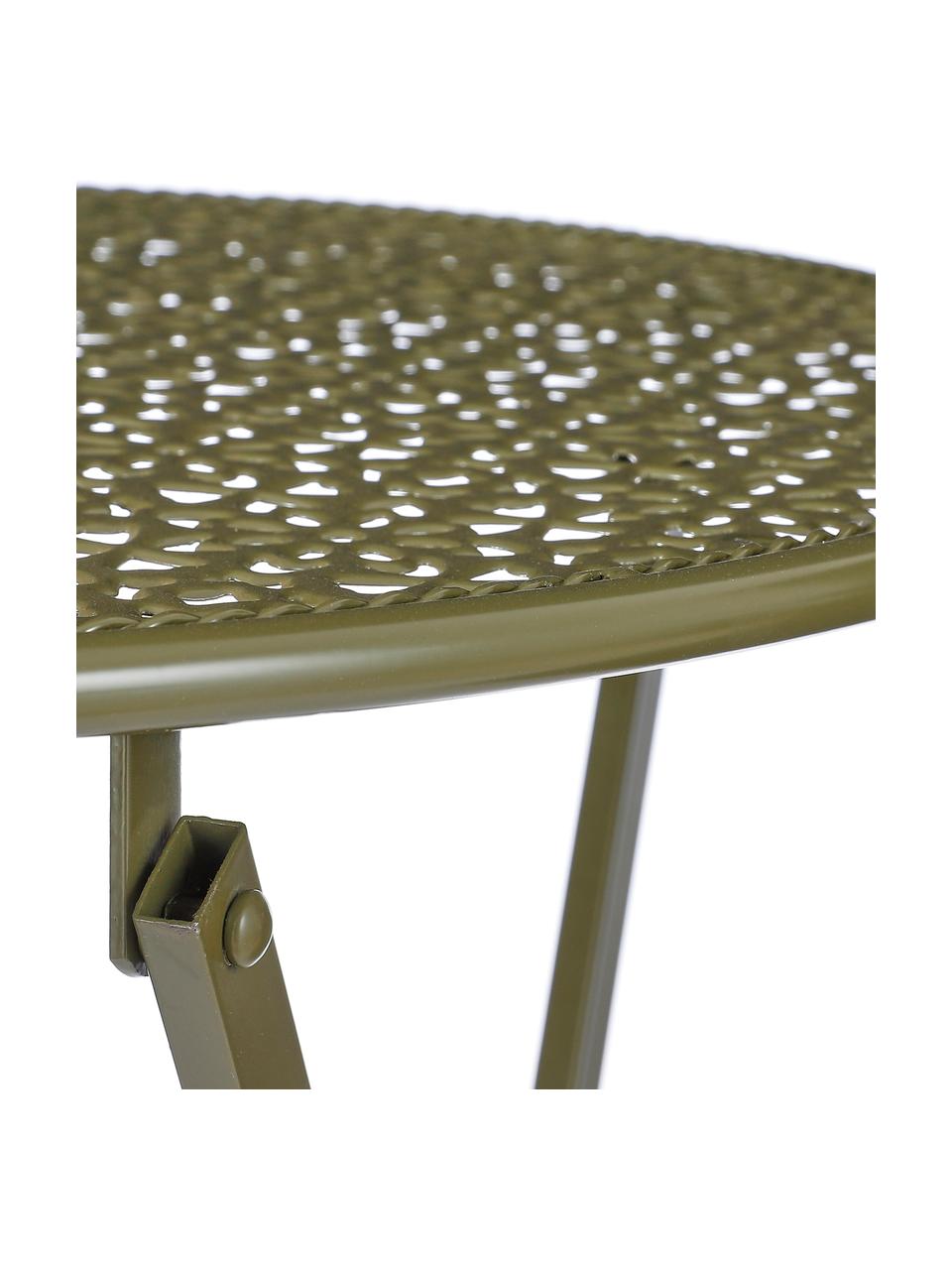 Tavolo da balcone pieghevole Ninet, Metallo rivestito, Verde, Ø 60 x Alt. 70 cm