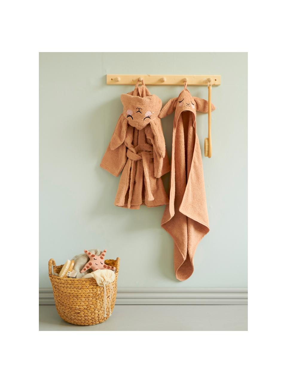 Babyhandtuch Bunny aus Bio-Baumwolle, 100 % Bio-Baumwolle, GOTS-zertifiziert, Terrakotta, B 72 x L 72 cm
