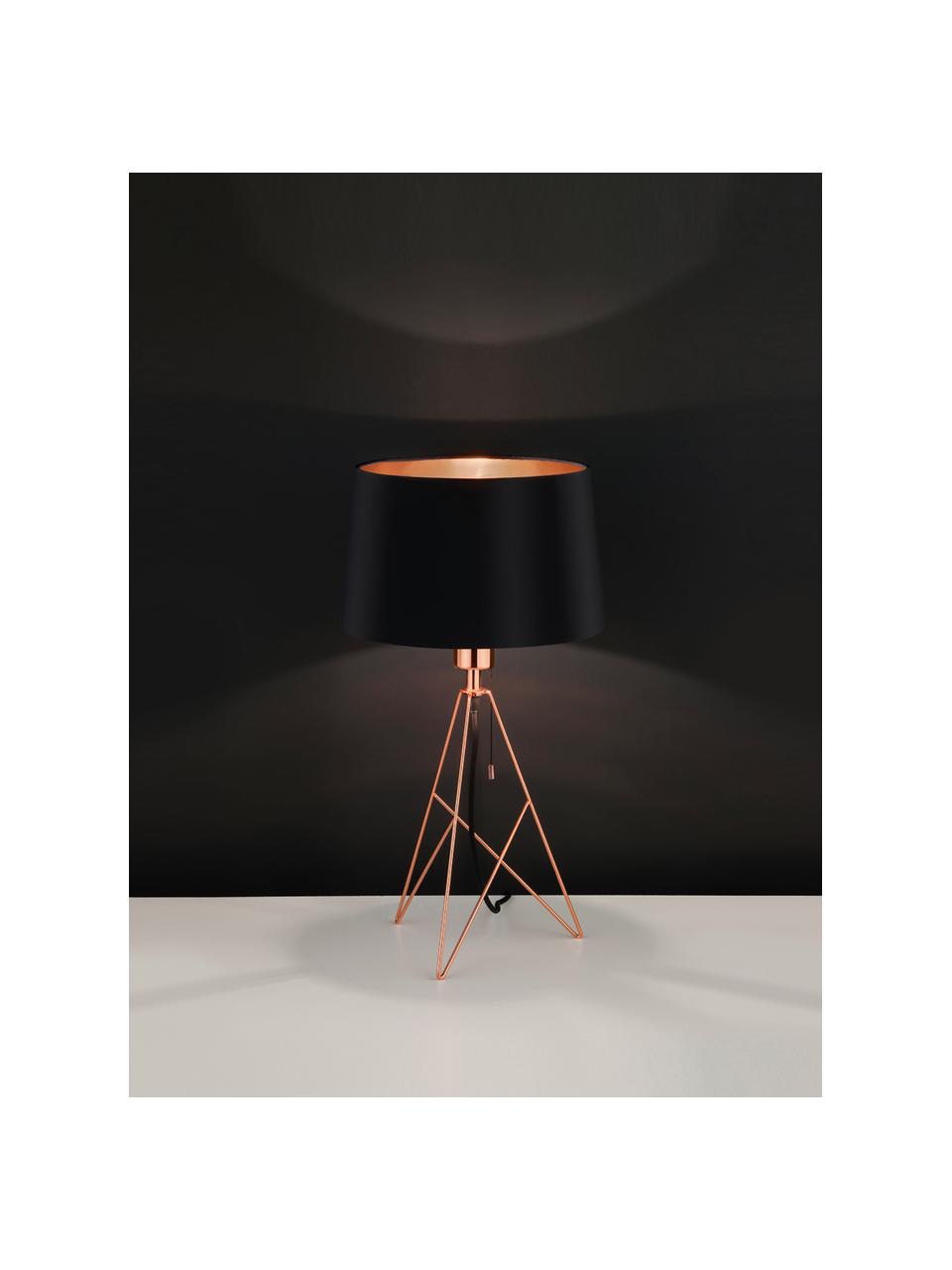 Grande lampe à poser en cuivre Camporale, Noir, couleur cuivrée