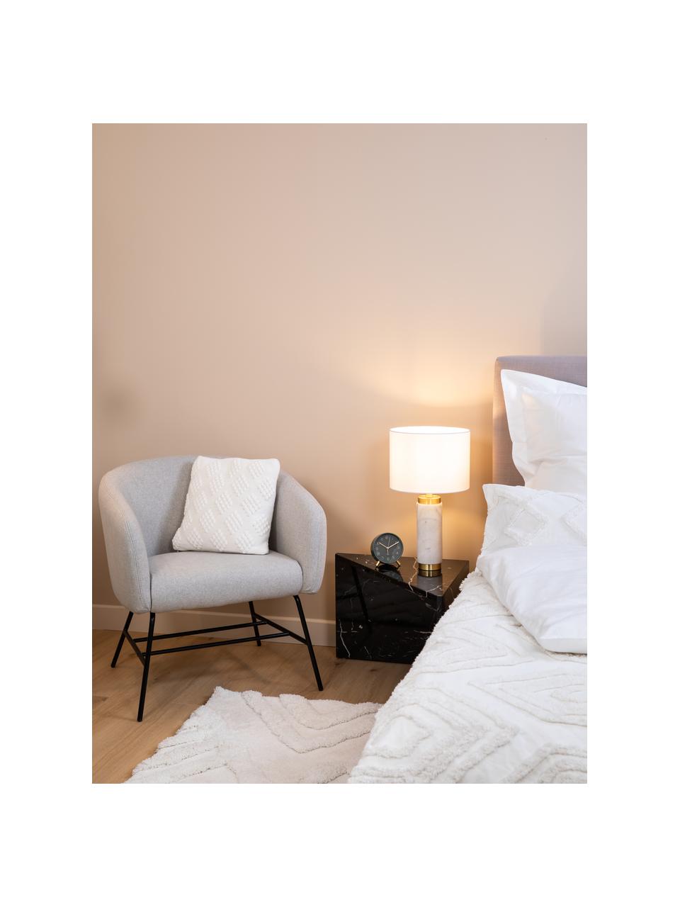 Stolová lampa s mramorovým podstavcom Miranda, Mosadzné odtiene, biela mramorovaná, Ø 28 x V 48 cm