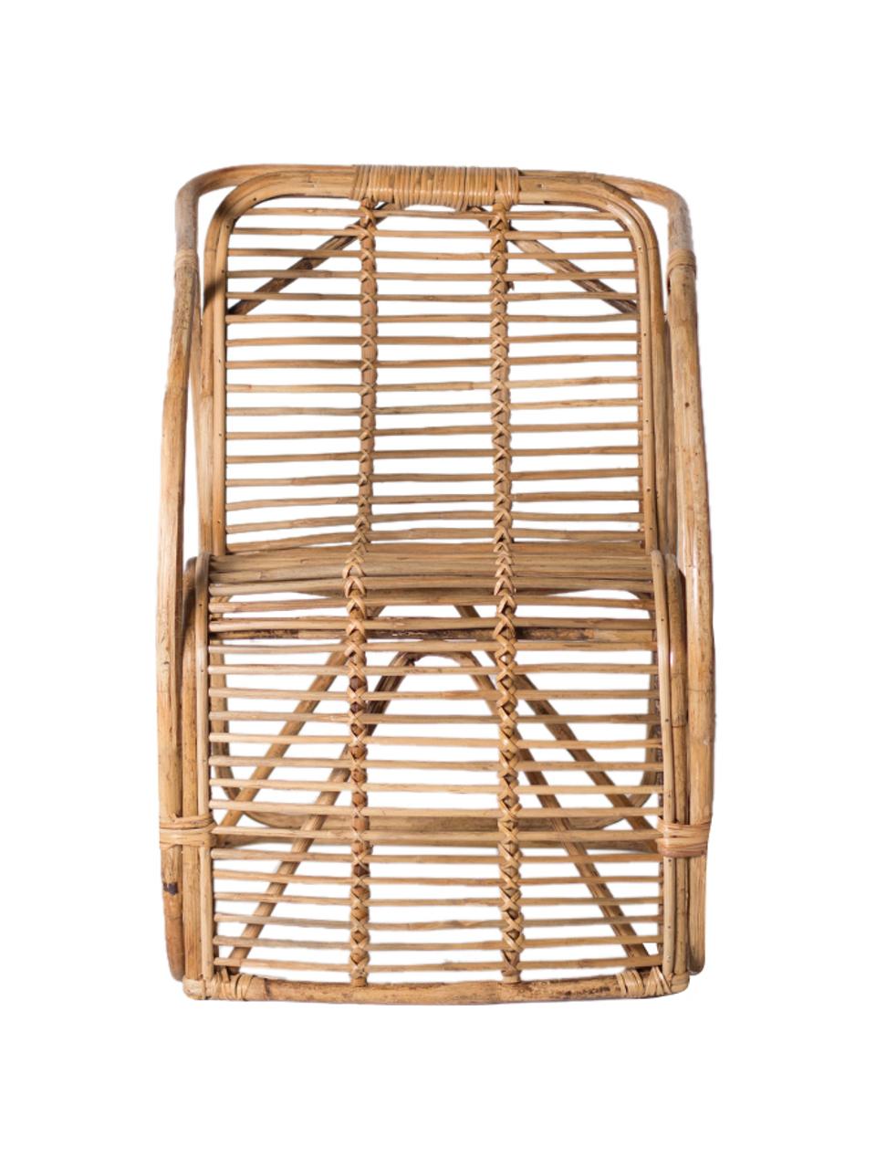 Sedia in rattan con cuscino sedia rosso Hidra, Struttura: rattan, Rivestimento: tessuto, Beige, rosso, Larg. 60 x Alt. 78 cm