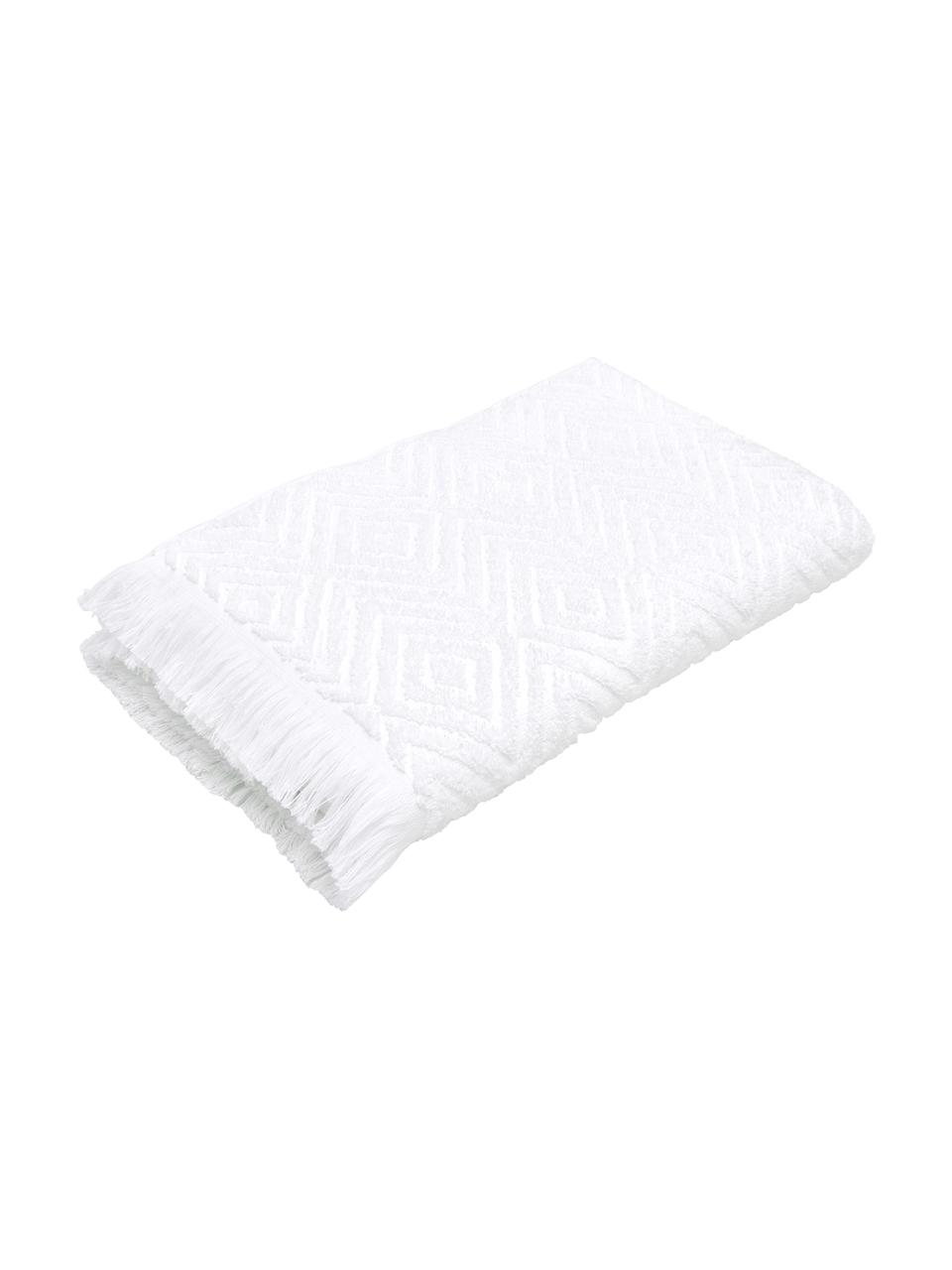 Ręcznik z wypukłą strukturą Jacqui, różne rozmiary, Biały, Ręcznik kąpielowy, S 70 x D 140 cm