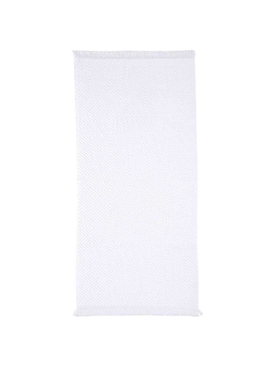 Ręcznik z wypukłą strukturą Jacqui, różne rozmiary, Biały, Ręcznik kąpielowy, S 70 x D 140 cm