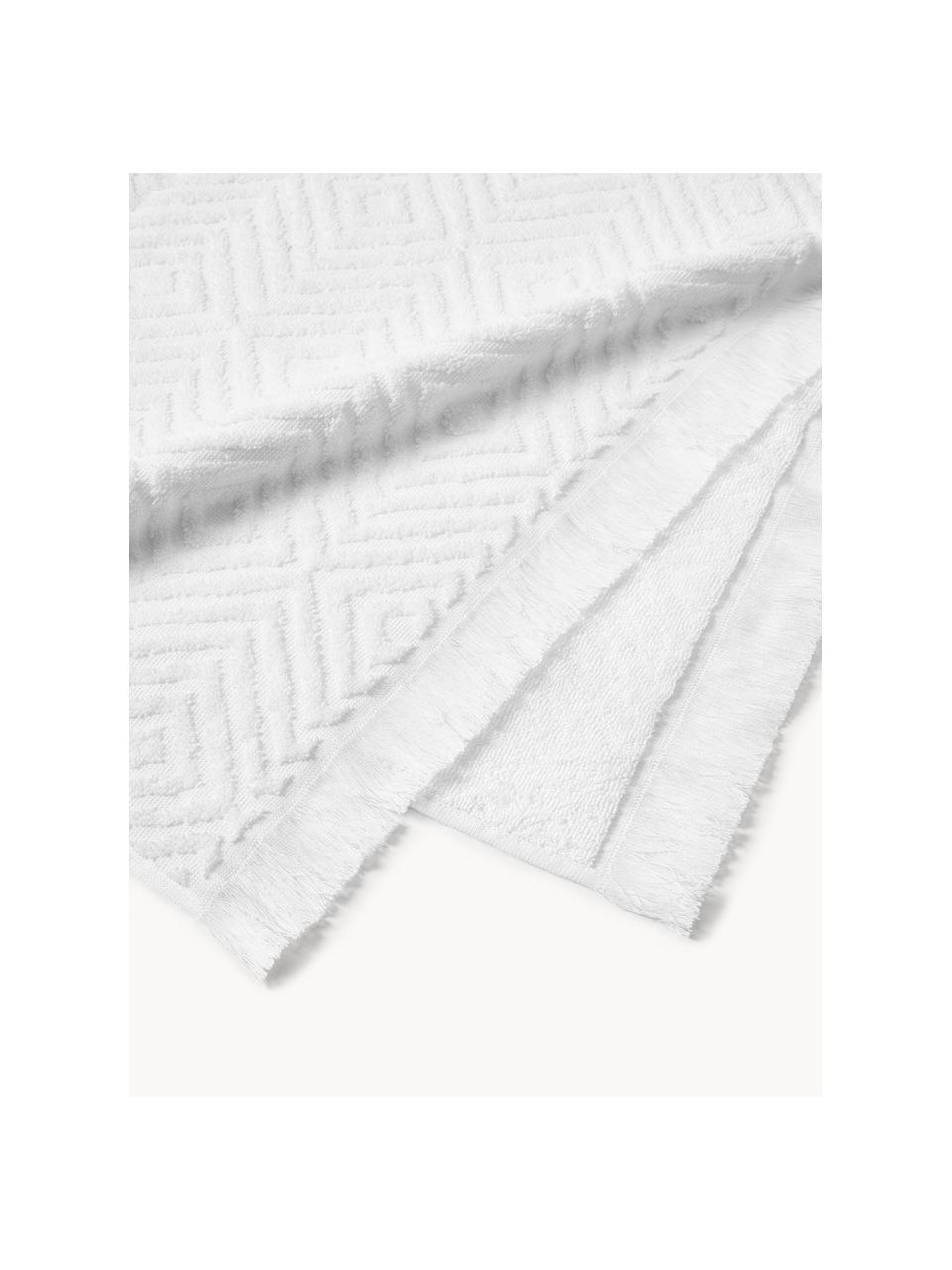 Handtuch Jacqui mit Hoch-Tief-Muster, in verschiedenen Größen, Weiß, XS Gästehandtuch, B 30 x L 30 cm, 2 Stück