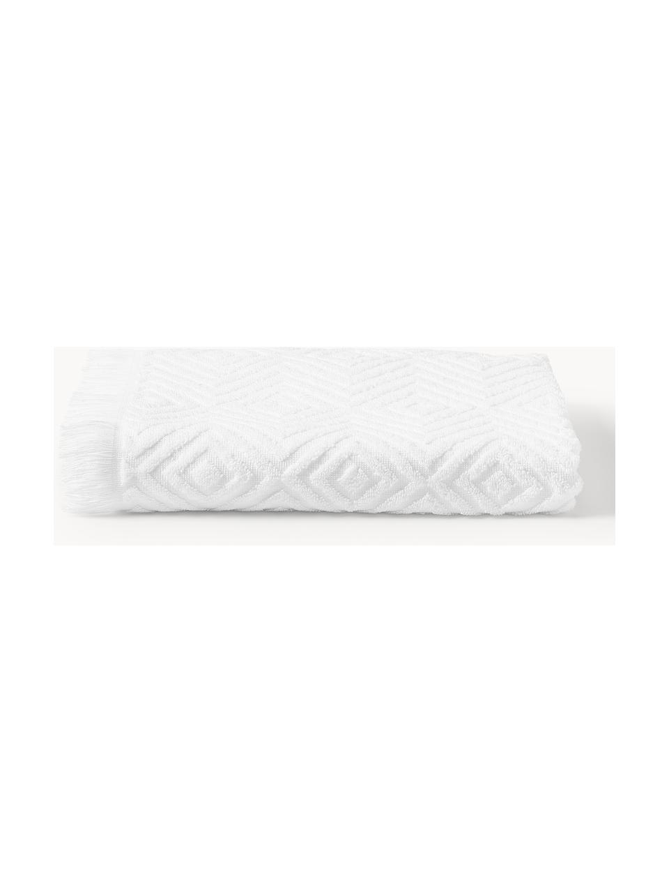 Serviette de toilette texturée Jacqui, tailles variées, Blanc, Serviettes invité, larg. 30 x long. 30 cm, 2 pièces