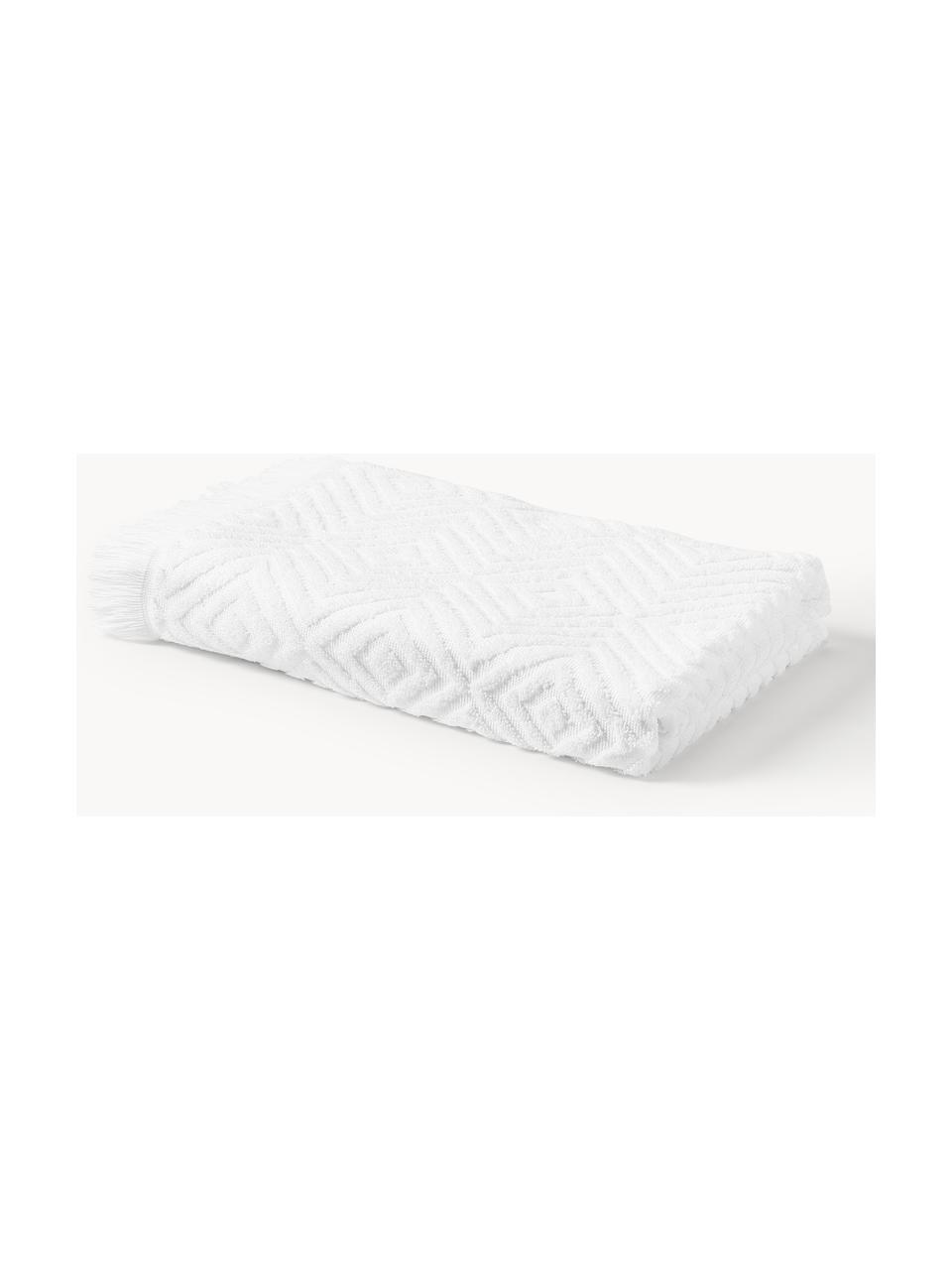 Asciugamano con motivo in rilievo Jacqui, varie misure, Bianco, Asciugamano per ospiti XS, Larg. 30 x Lung. 30 cm, 2 pz