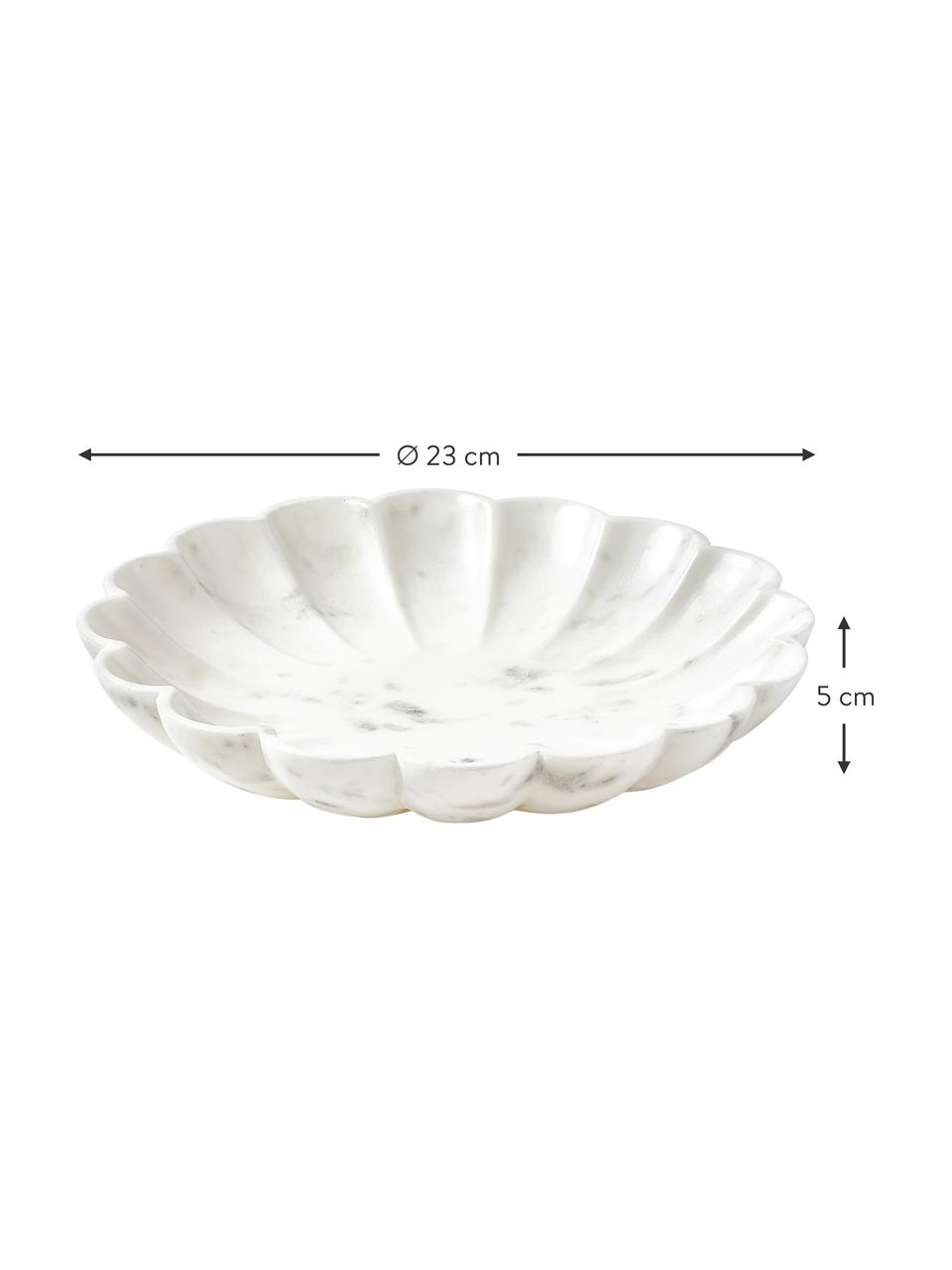 Petite coupe décorative marbre Noelia, Marbre, Blanc, Ø 23 x haut. 4 cm