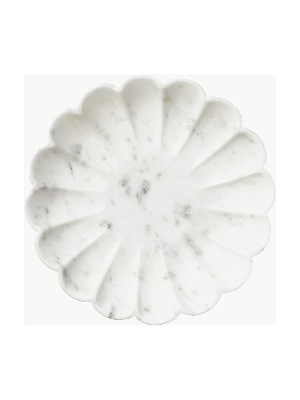 Petite coupe décorative marbre Noelia, Marbre, Blanc, Ø 23 x haut. 4 cm