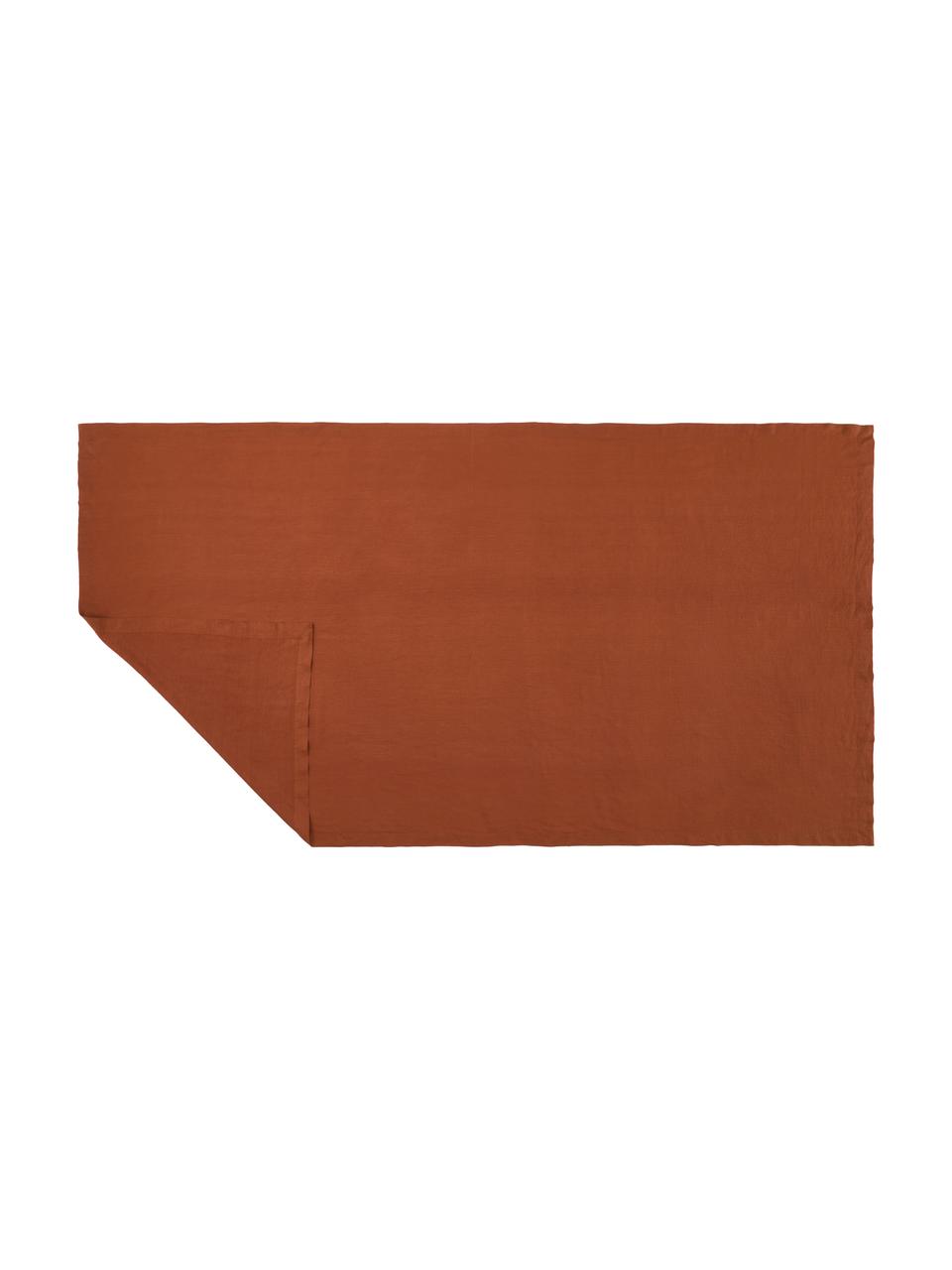 Tovaglia in lino marrone Duk, 100% lino, Marrone, Per 6 - 10 persone (Larg. 135 x Lung. 250 cm)