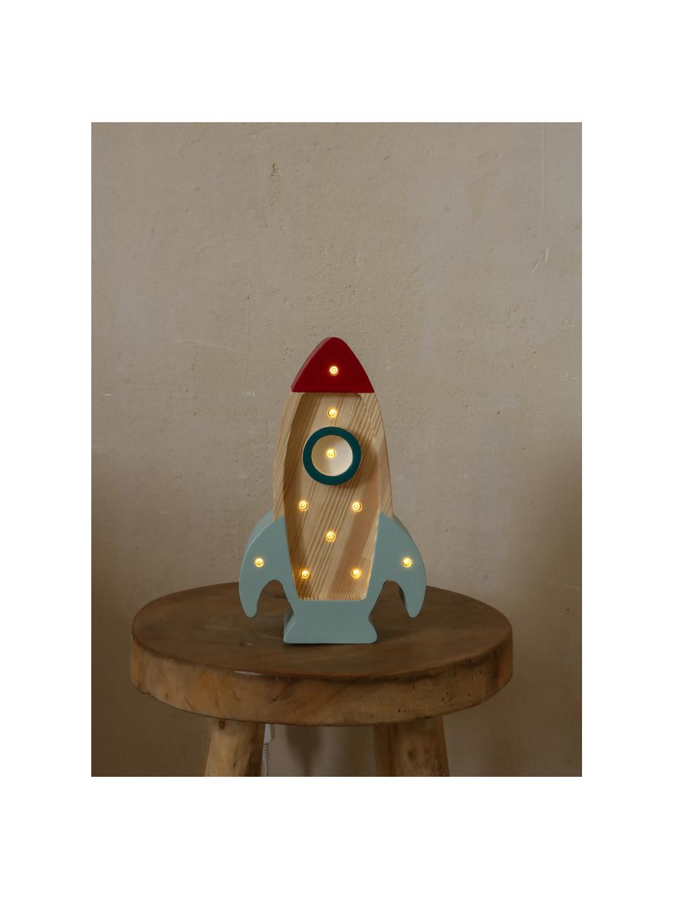 Handgefertigte LED-Kinderzimmerlampe Space Rocket Mini mit Timerfunktion und Fernbedienung, dimmbar, Kiefernholz, lackiert

Dieses Produkt wird aus nachhaltig gewonnenem, FSC®-zertifiziertem Holz gefertigt., Hellblau, Weinrot, Kiefernholz, B 13 x H 22 cm