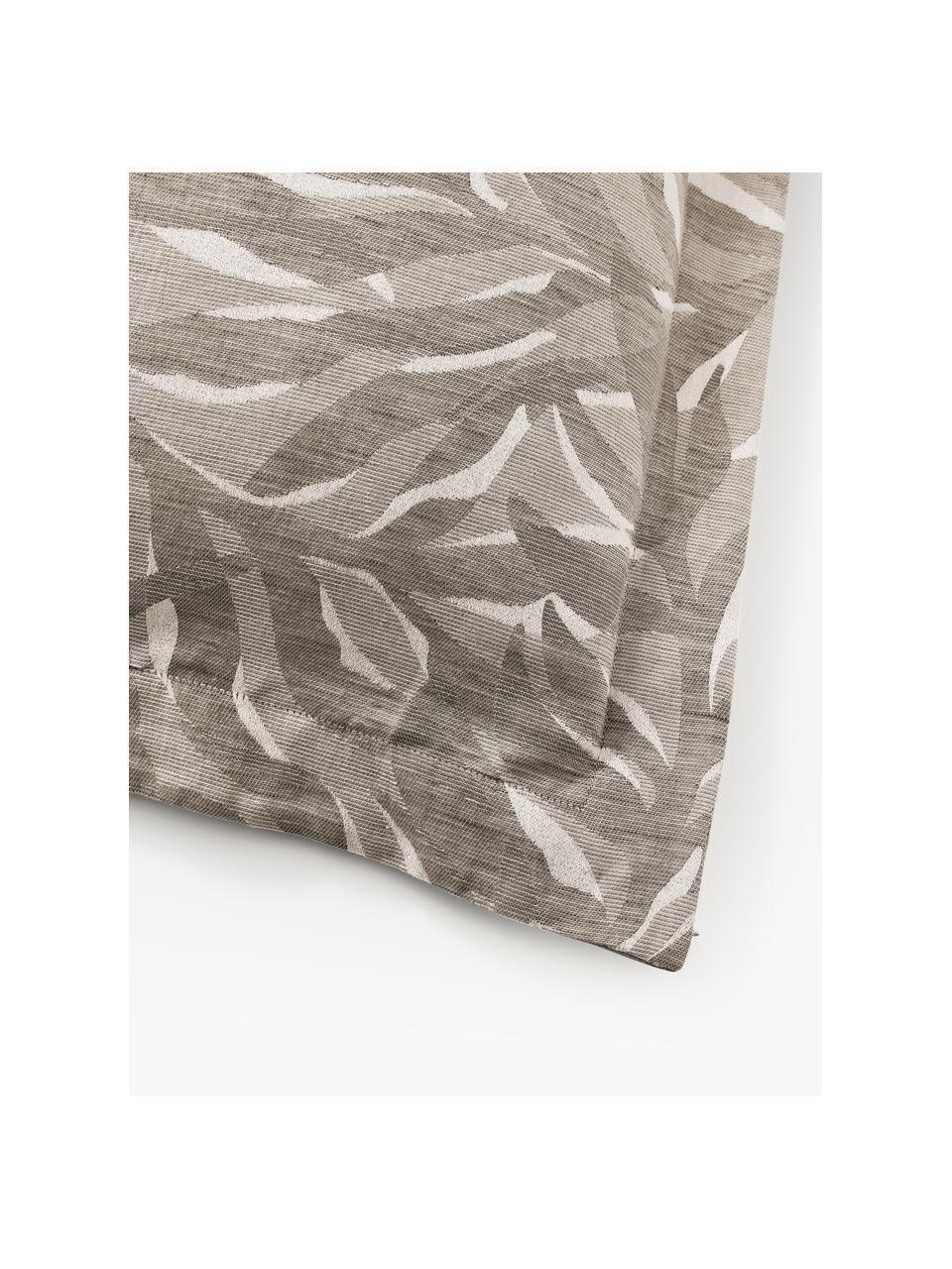 Federa in cotone e lino con motivo jacquard Amita, Taupe, Larg. 50 x Lung. 80 cm