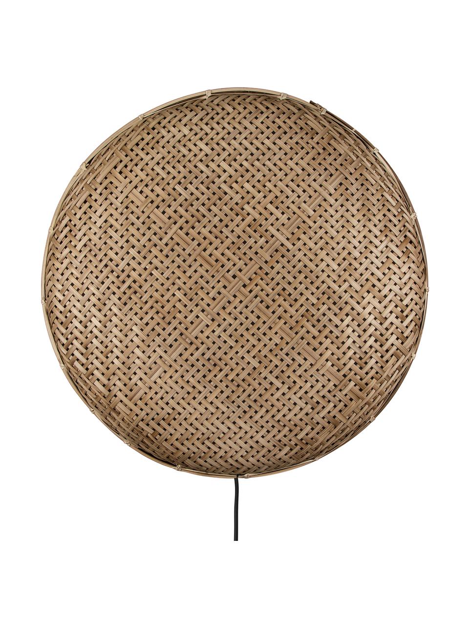 LED-rotan-wandlamp Aruba met stekker, Lampenkap: rotan, Rotankleurig, Ø 50 x D 5 cm