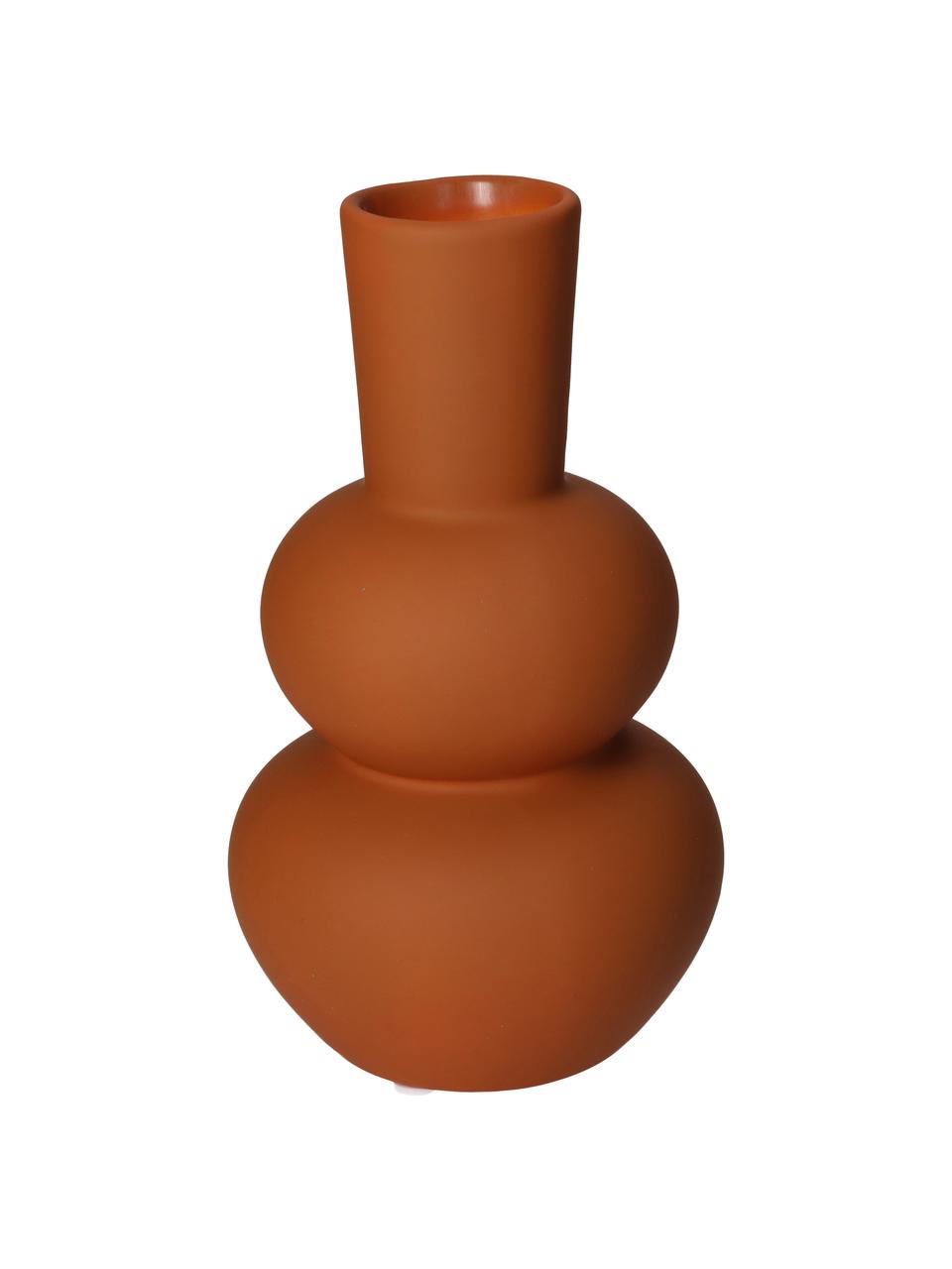 Vase en grès terracotta Eathan, Grès cérame, Terre cuite, Ø 11 x haut. 20 cm