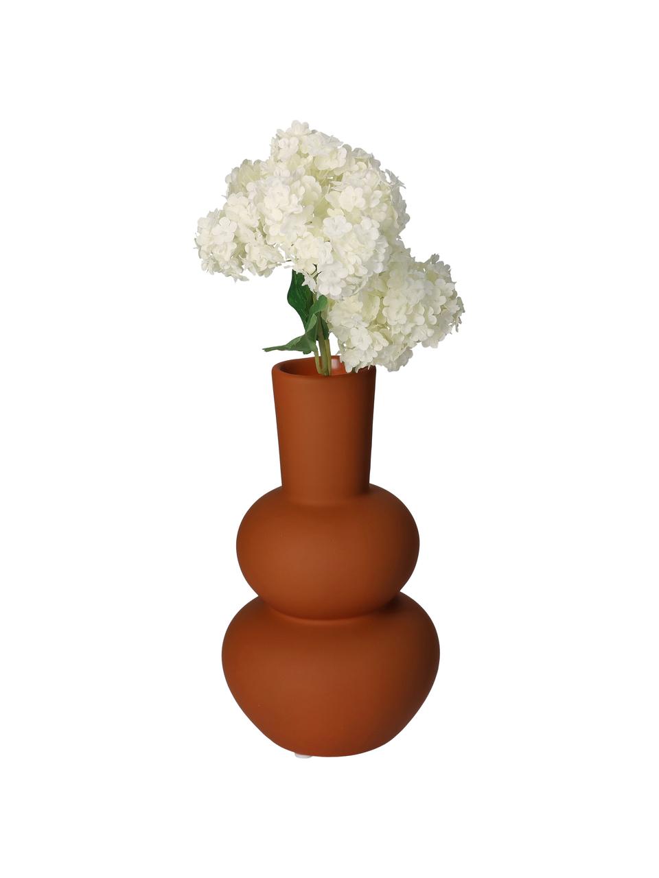 Váza z kameniny Eathan, Kamenina, Terakotová, krémově bílá, Ø 11 cm, V 20 cm