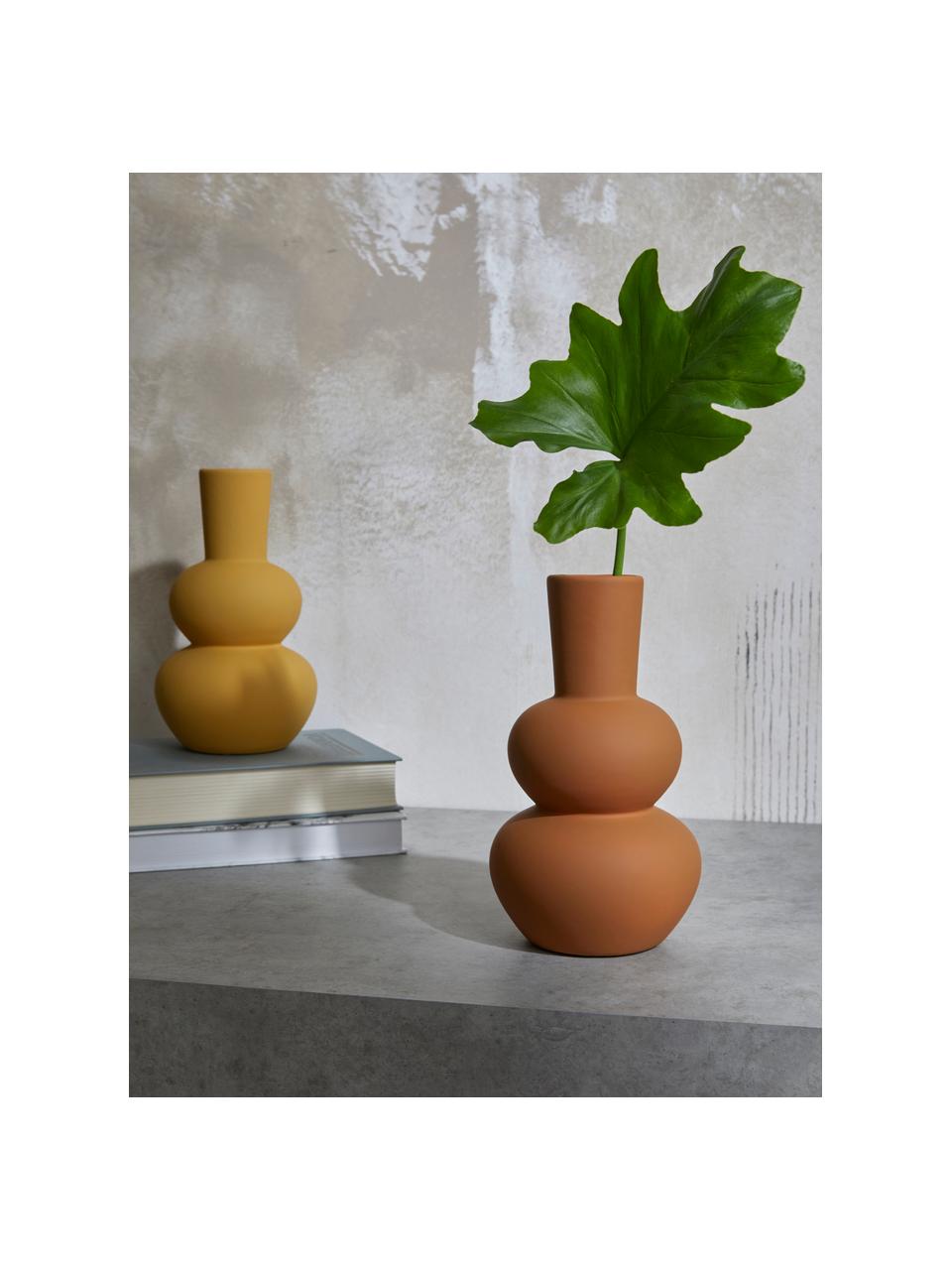 Vase en grès terracotta Eathan, Grès cérame, Terre cuite, Ø 11 x haut. 20 cm