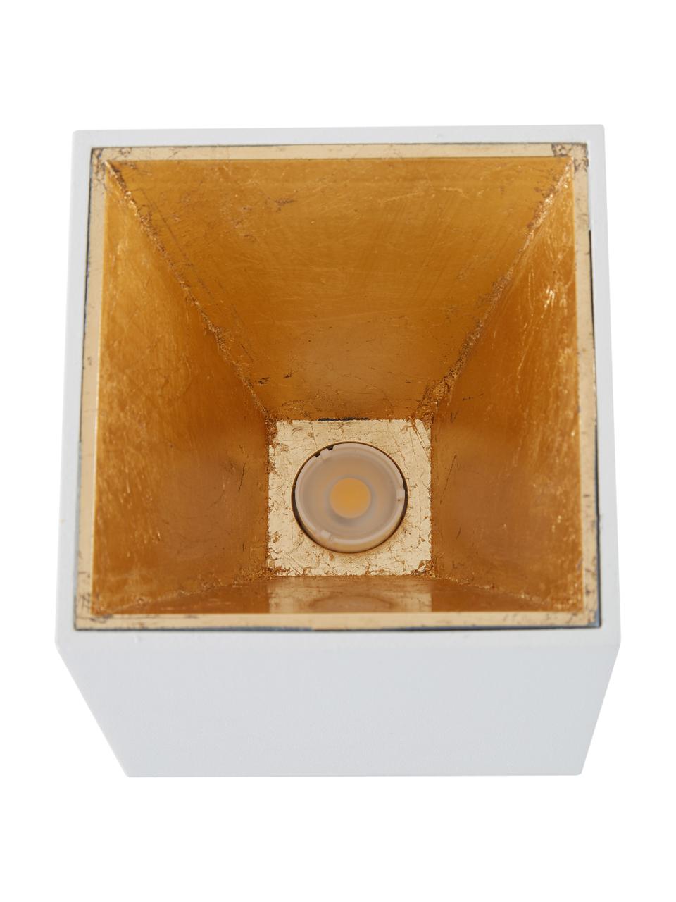 Spot plafond LED Marty, Blanc, couleur dorée, larg. 10 x haut. 12 cm