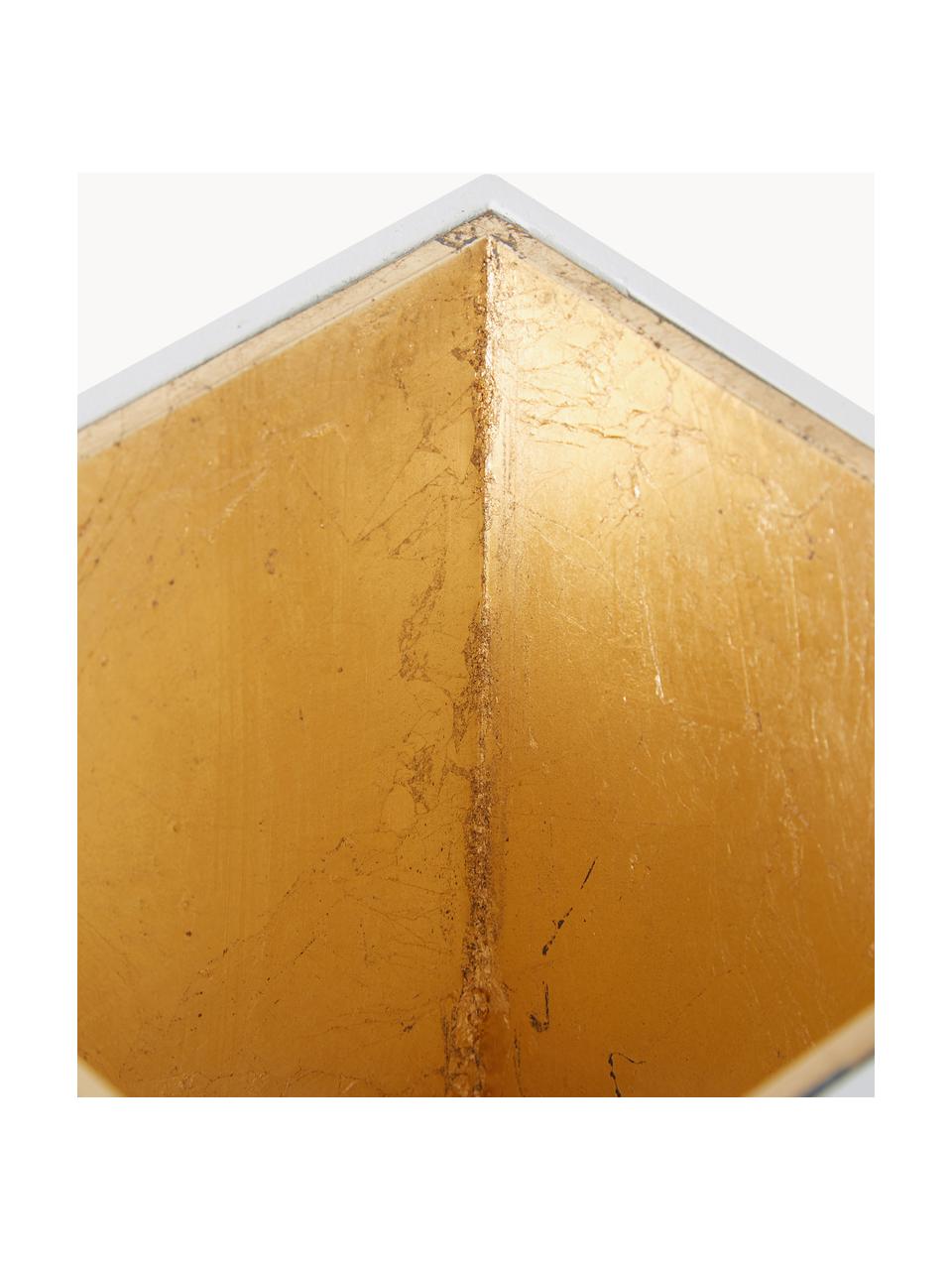 Spot plafond LED Marty, Blanc, doré, larg. 10 x haut. 12 cm