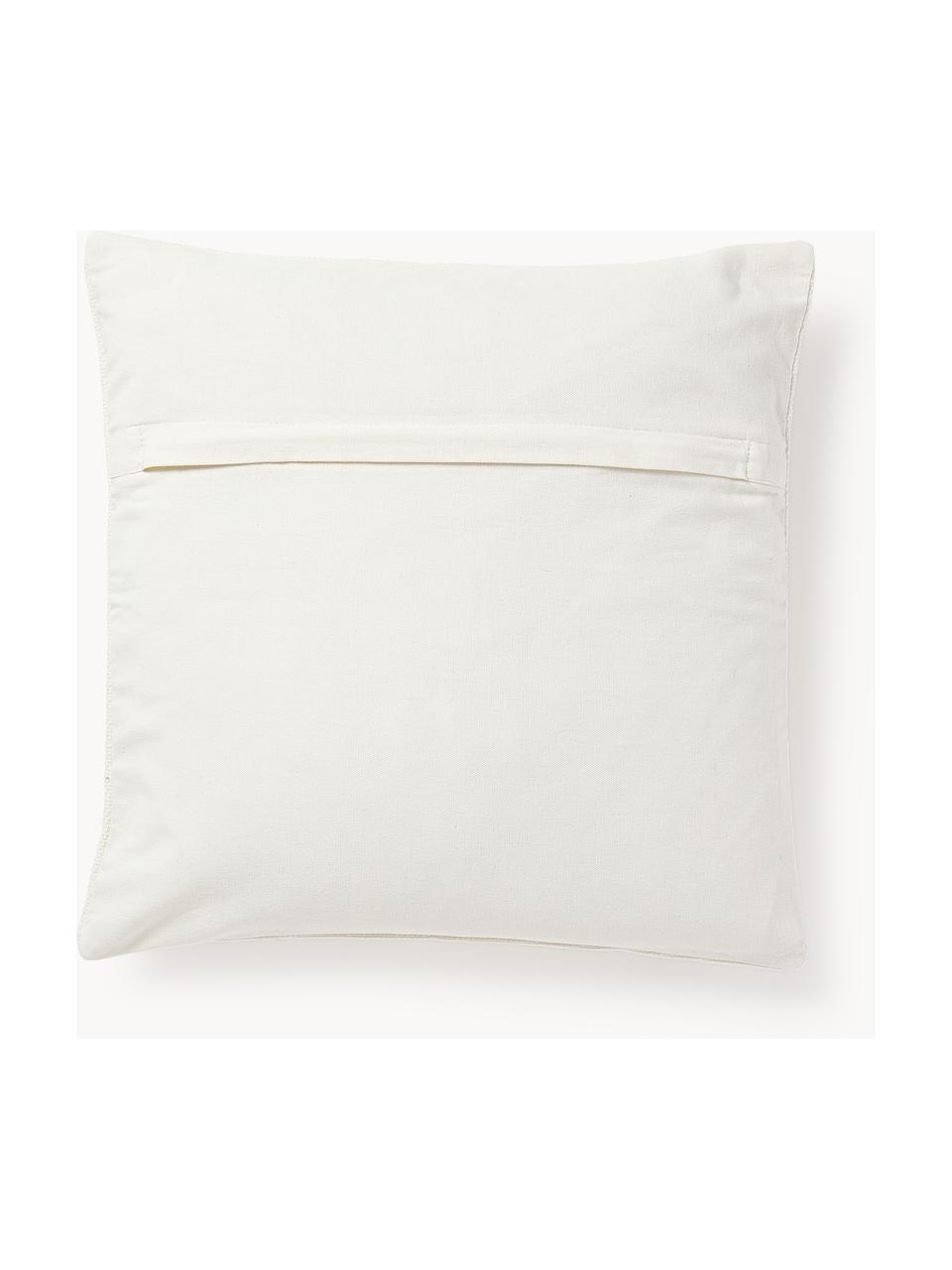 Housse de coussin 45x45 brodée Bardia, Beige, blanc cassé, larg. 45 x long. 45 cm