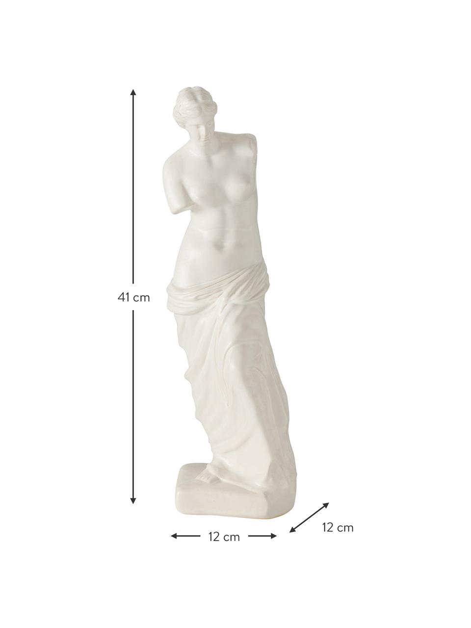 Groot decoratief object Lorenza, Keramiek, Wit, B 12 x H 41 cm