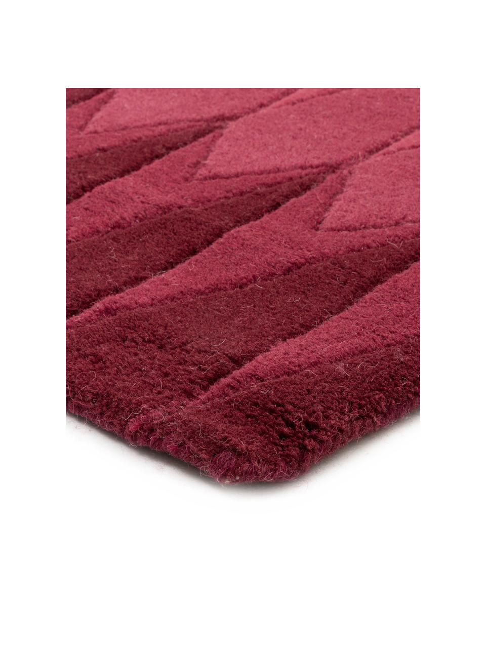 Tapis design pure laine rose Acacia, Rose vif