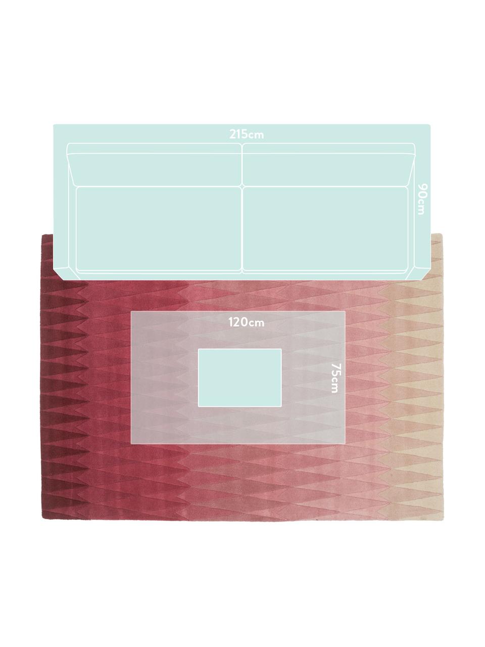 Ručně tkaný designový koberec s barevným přechodem Acacia, Růžová