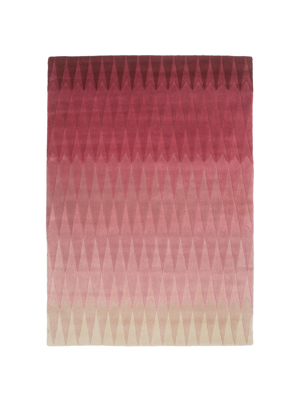 Handgetuft design vloerkleed Acacia met kleurverloop in roze, Roze, 170 x 240 cm