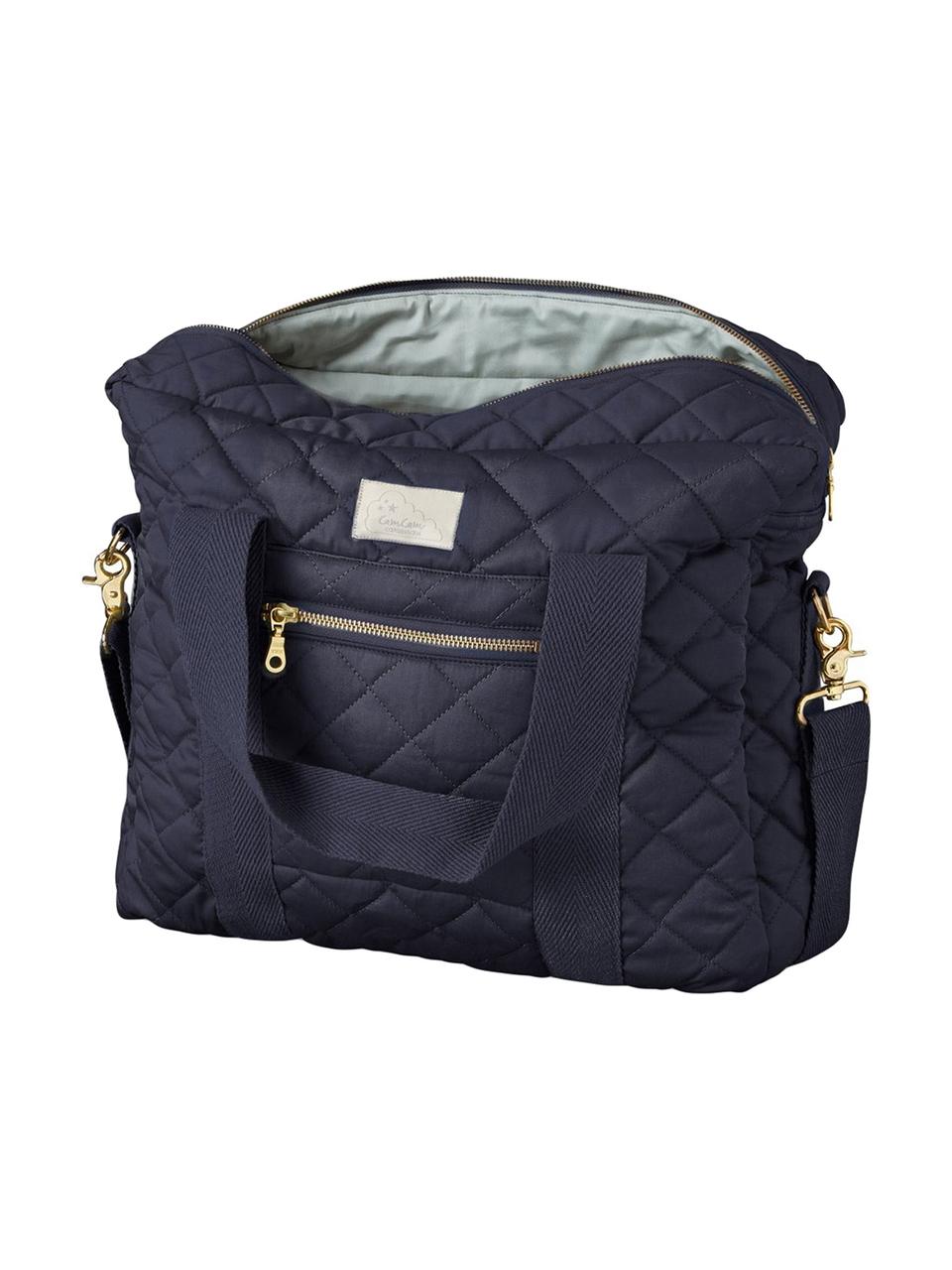 Wickeltasche Camila aus Bio-Baumwolle, Bezug: 100% Biobaumwolle, OCS-ze, Navyblau, 39 x 31 cm