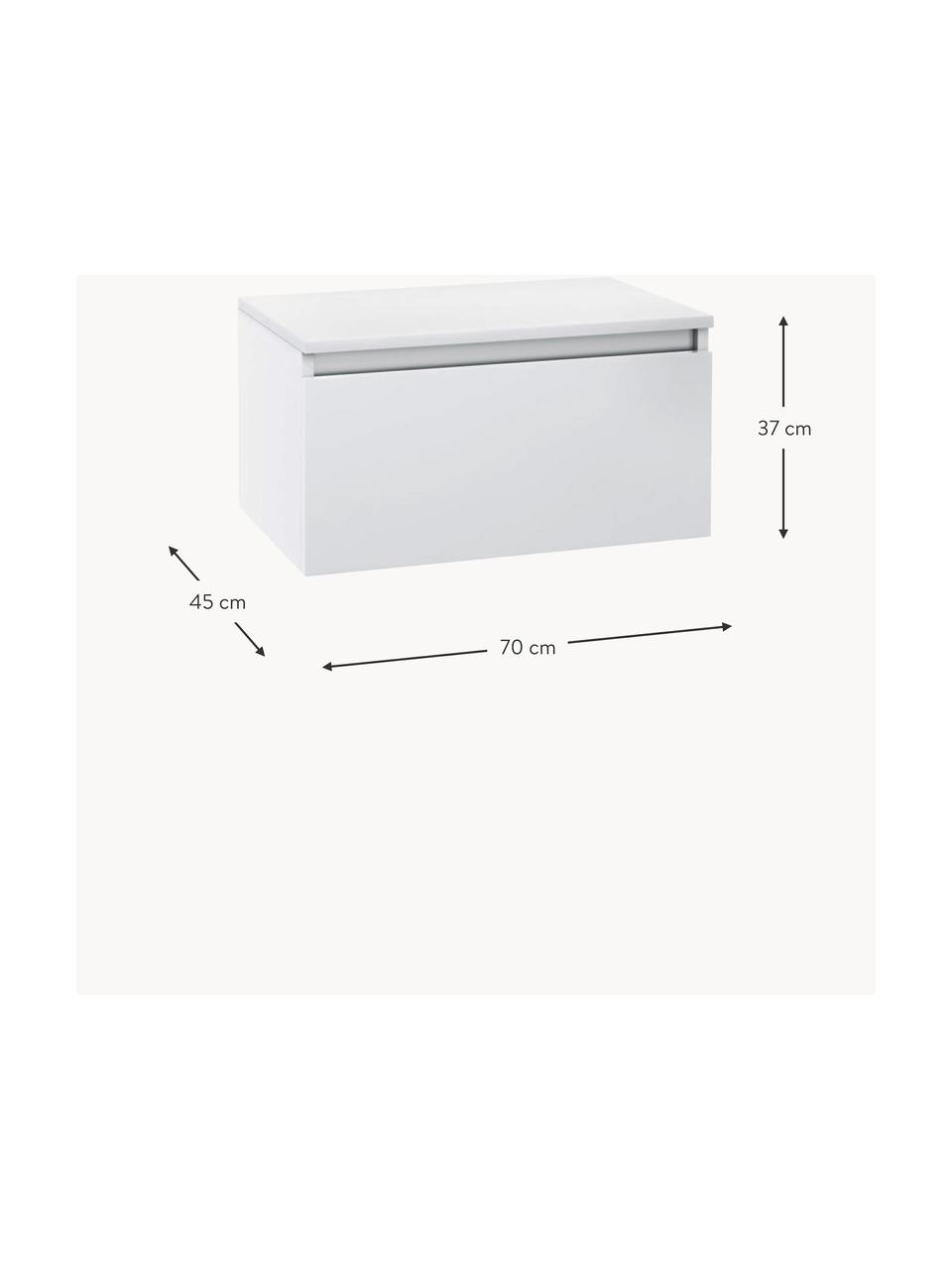 Meuble sous vasque Perth, larg. 70 cm, Blanc, larg. 70 x haut. 37 cm