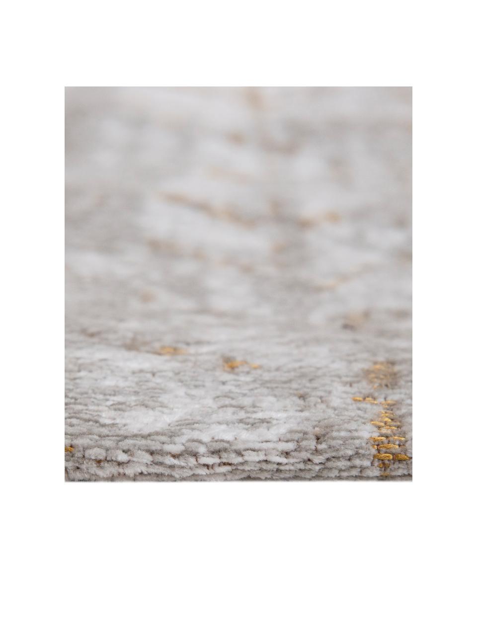Alfombra de pelo corto J. Ladder, Parte superior: 85% algodón, 15% poliéste, Reverso: mezcla de algodón, recubi, Tonos grises, dorado, An 140 x L 200 cm(Tamaño S)