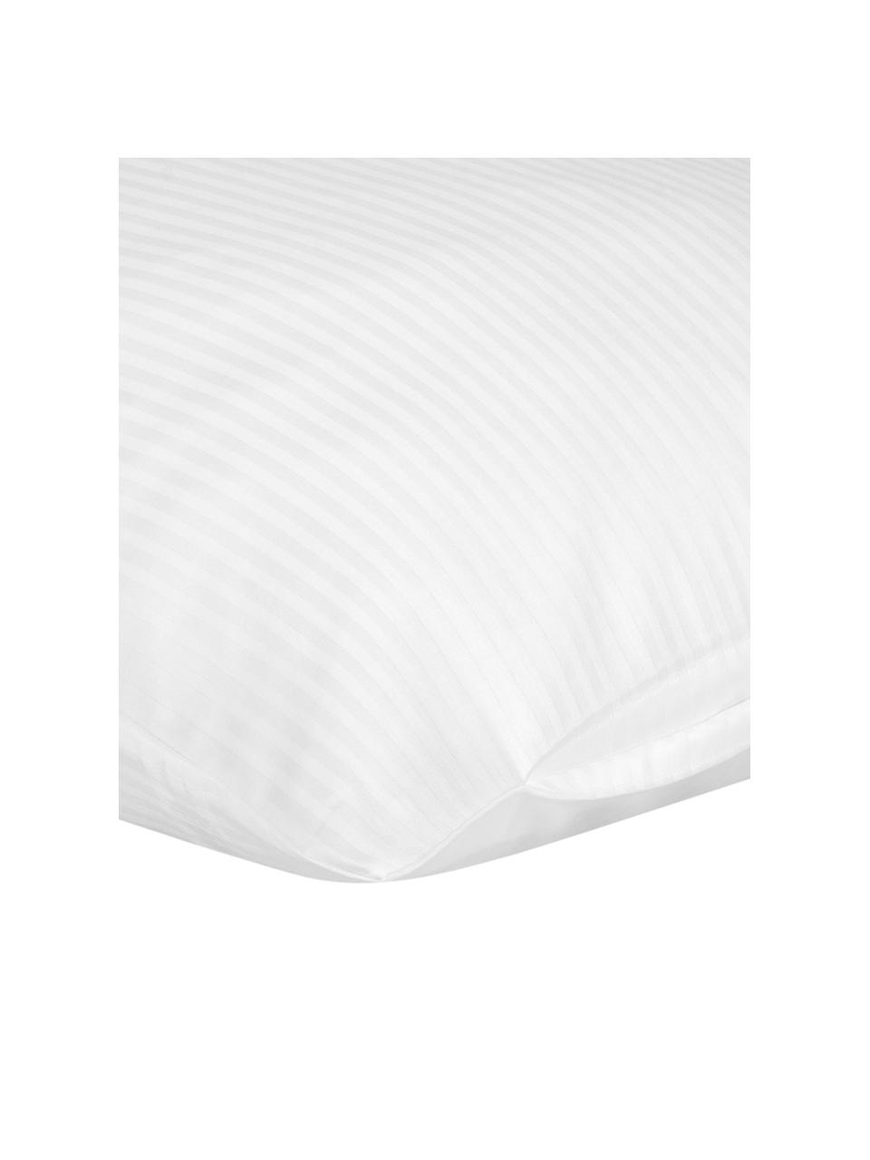 Pruhovaný povlak na polštář z bavlněného saténu Stella, 2 ks, Bílá, Š 40 cm, D 80 cm