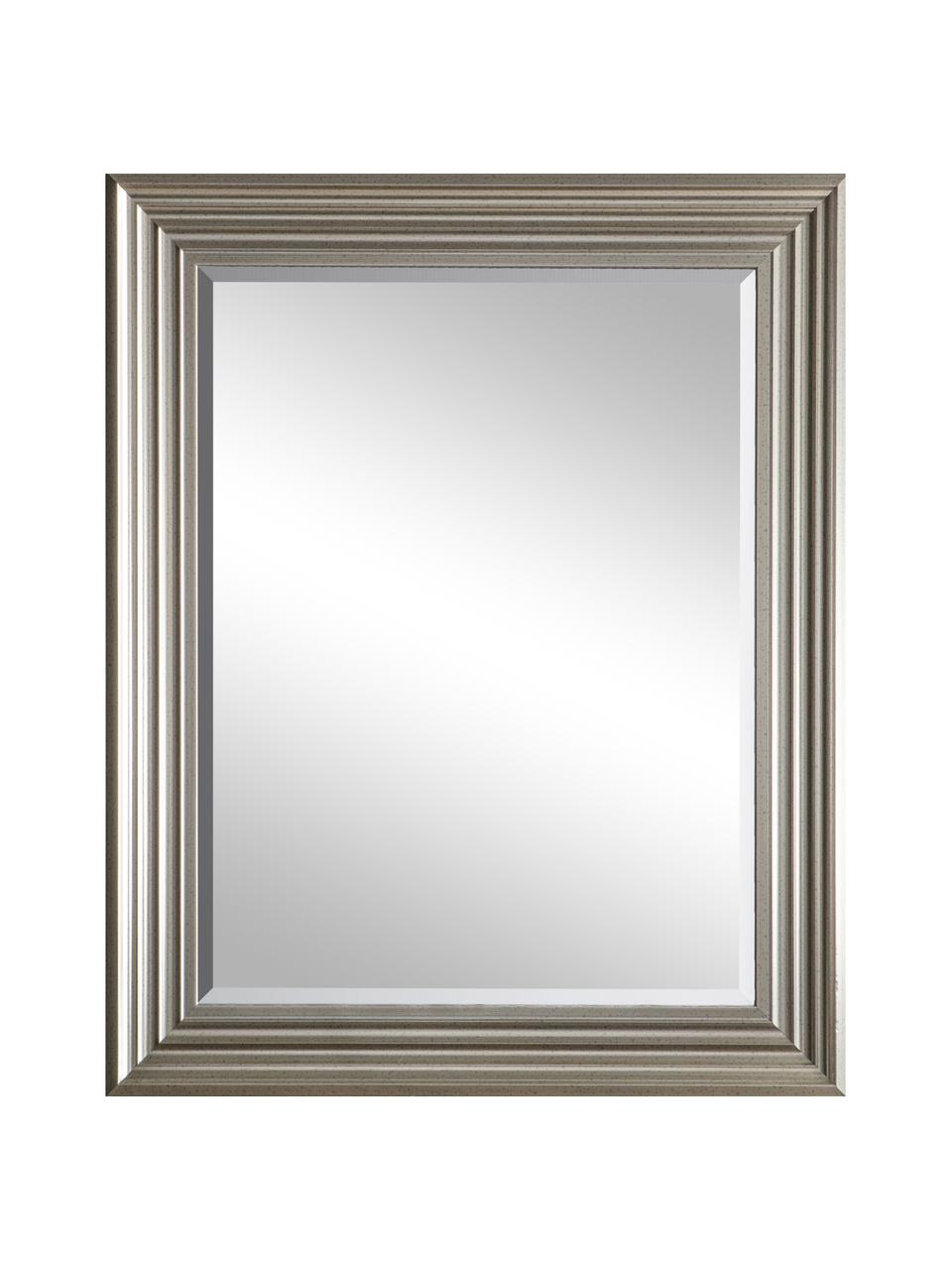 Rechthoekige wandspiegel Haylen met zilverkleurige frame, Lijst: kunststof, Zilverkleurig, B 64 cm x H 79 cm