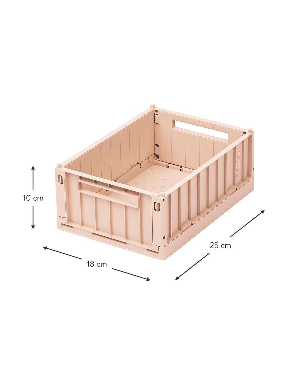 Cajas plegables apilables de plástico reciclado Weston, 2 uds., pequeñas, Plástico reciclado, Rosa, An 25 x Al 10 cm